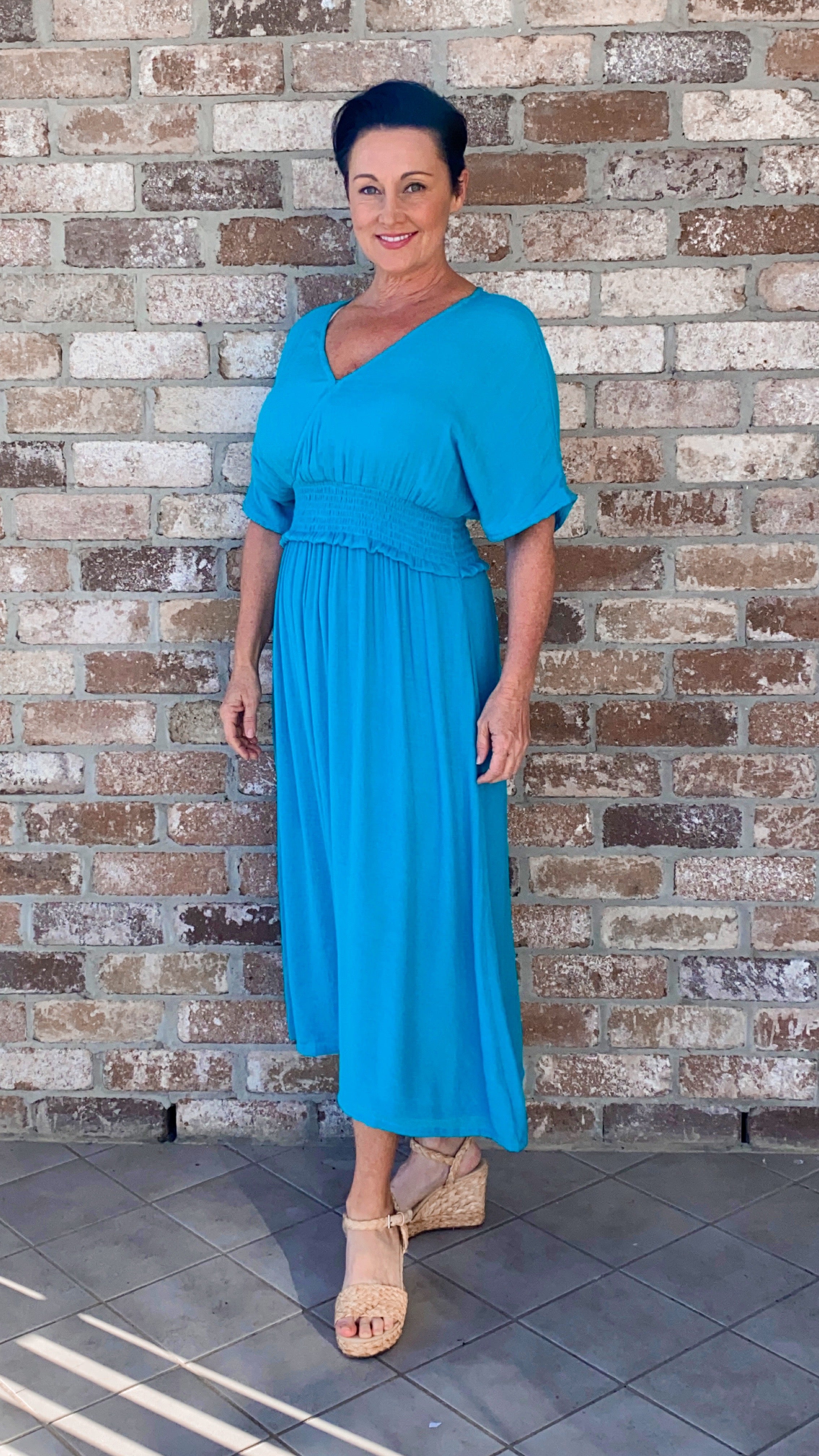 LAST CHANCE Poppy Dress in Turquoise