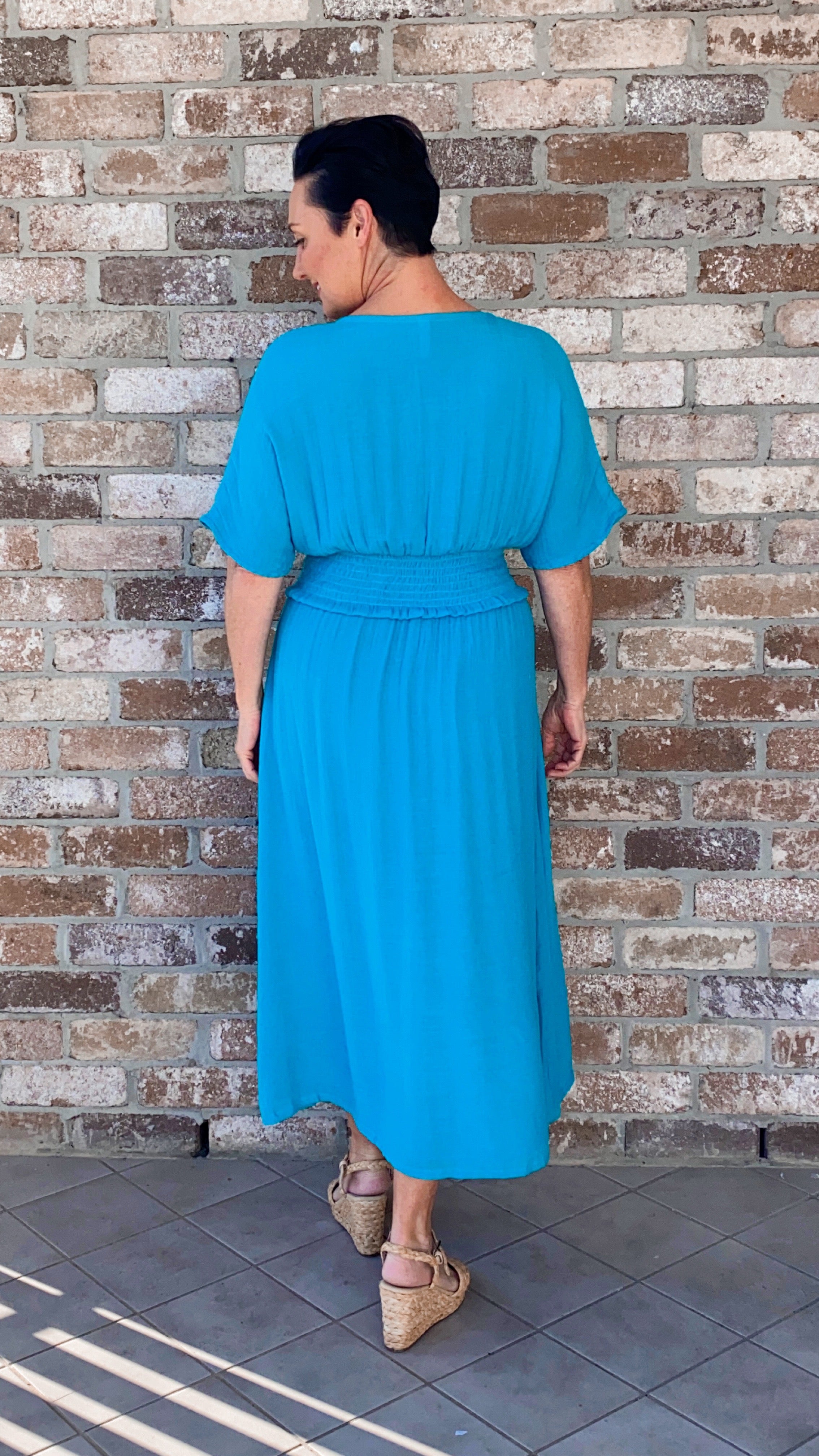 LAST CHANCE Poppy Dress in Turquoise