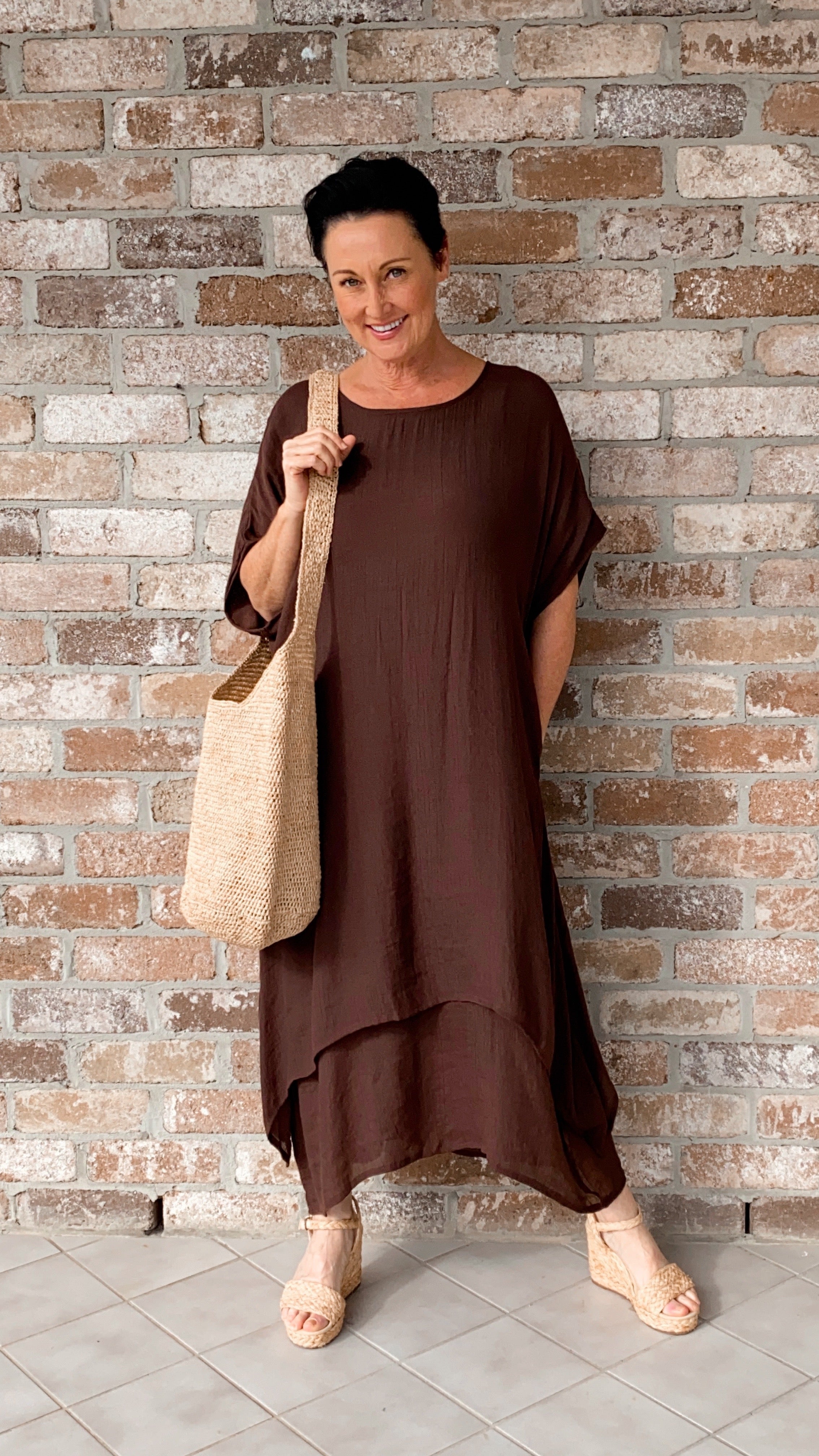 Brigitte Dress in Chocolate