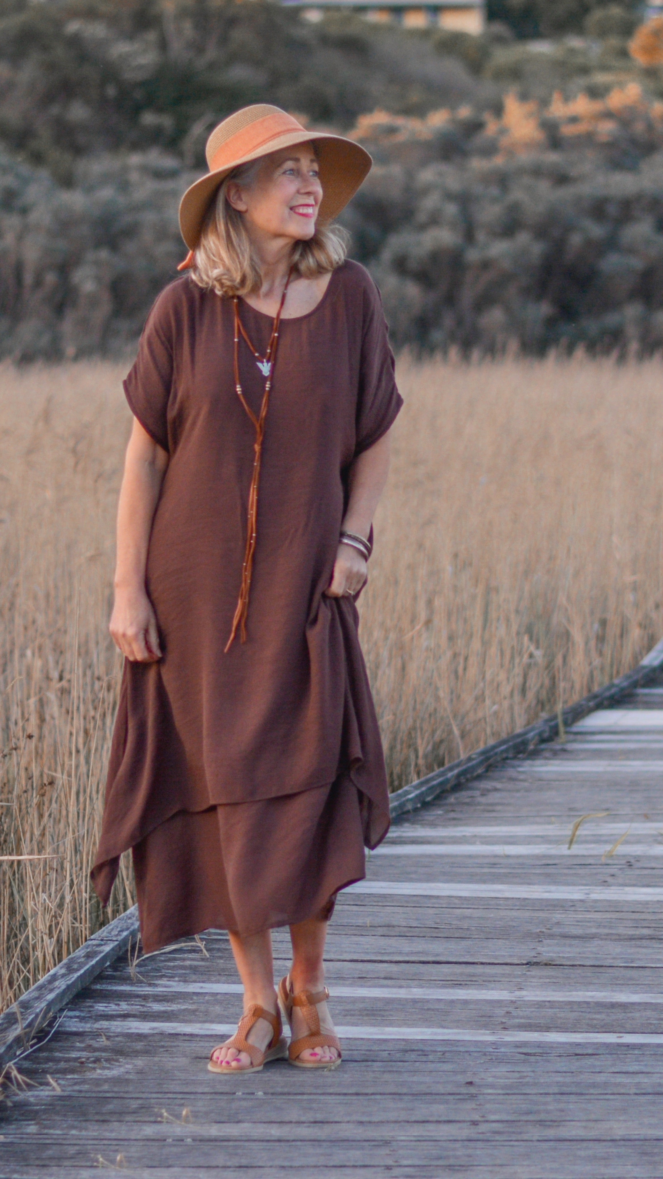 Brigitte Dress in Chocolate