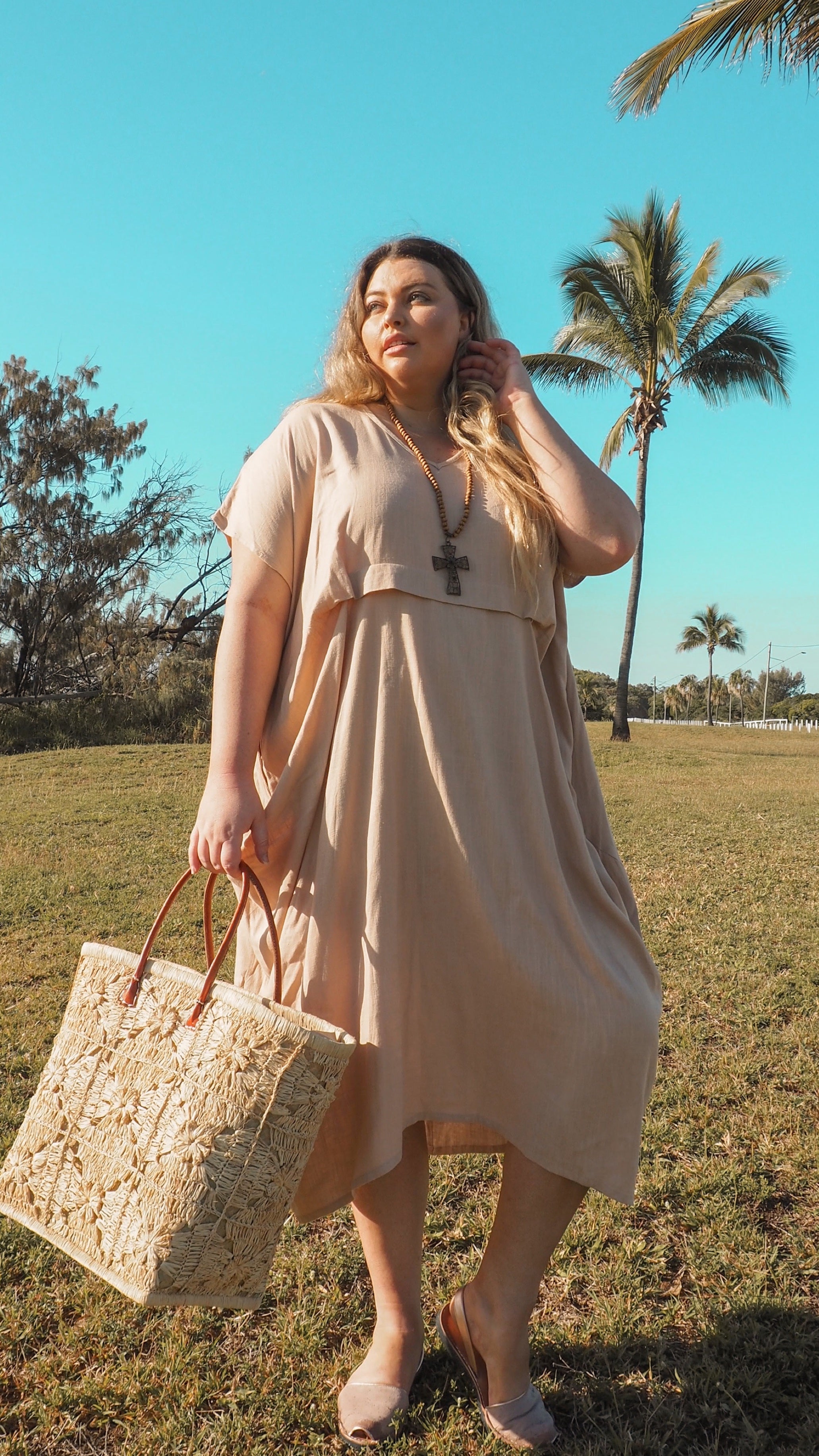 LAST CHANCE Linen Waterfall Dress in Dusk