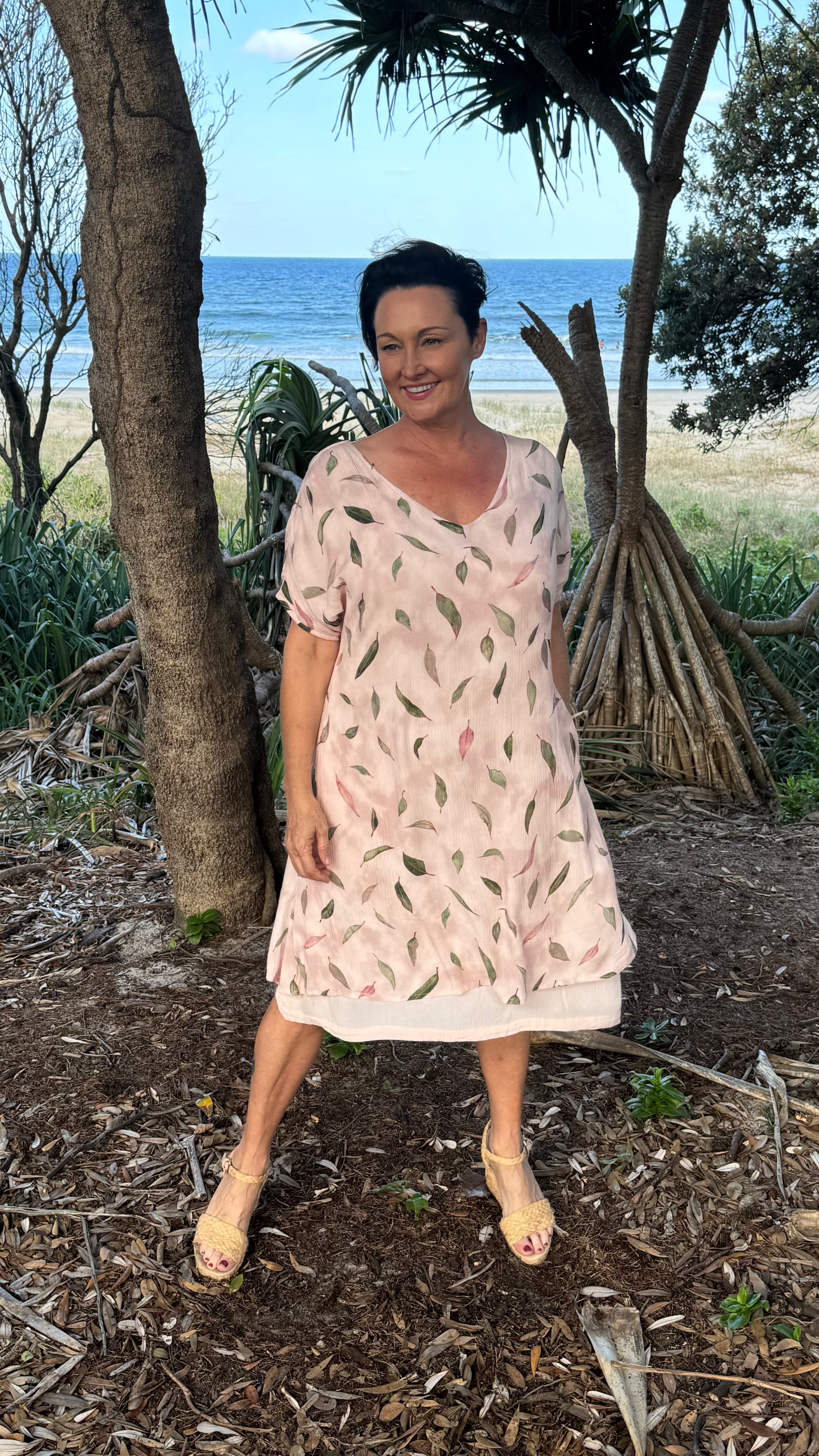 JUST ARRIVED PENELOPE DRESS IN EUCALYPTUS ROSE