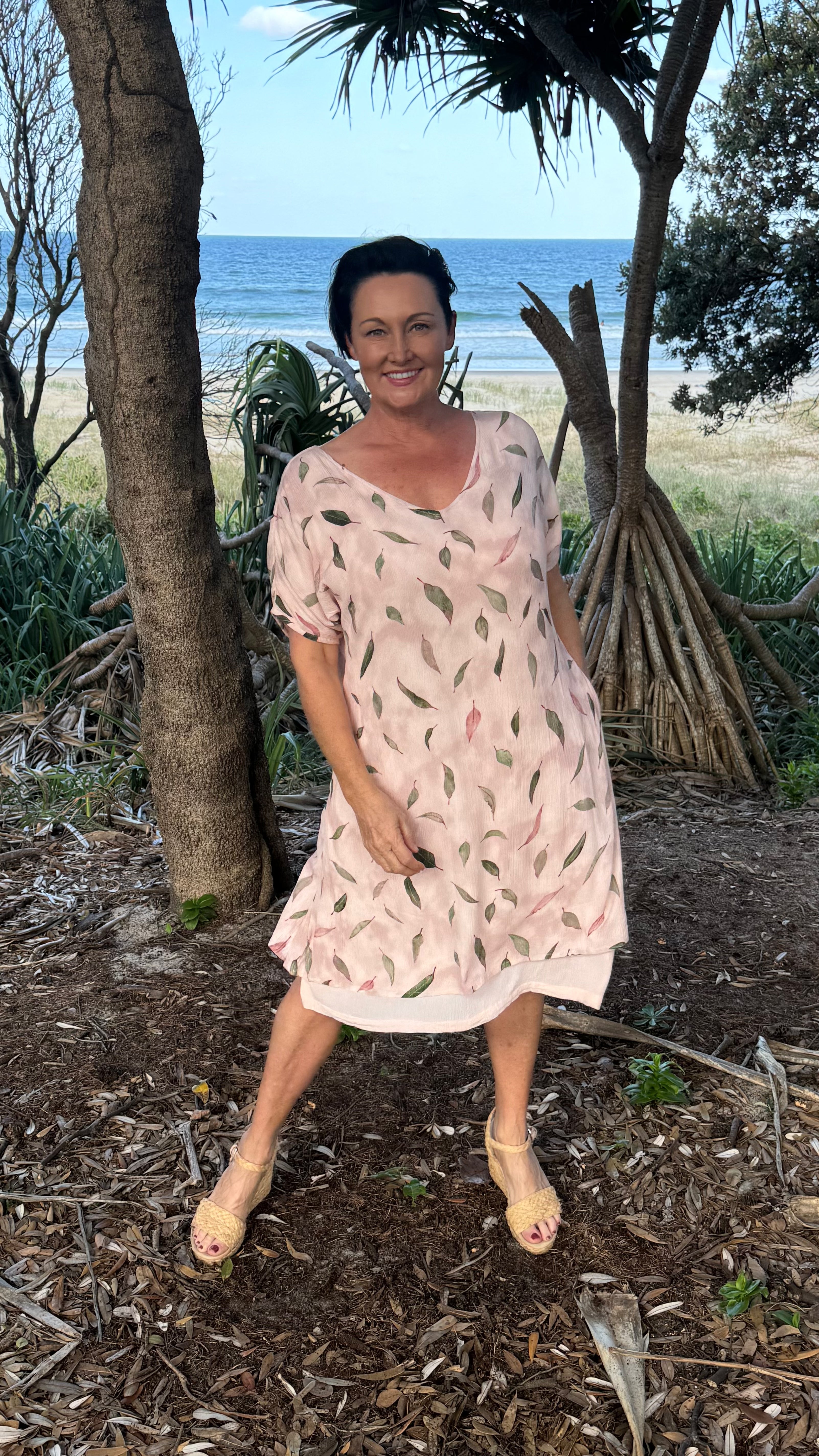 JUST ARRIVED PENELOPE DRESS IN EUCALYPTUS ROSE