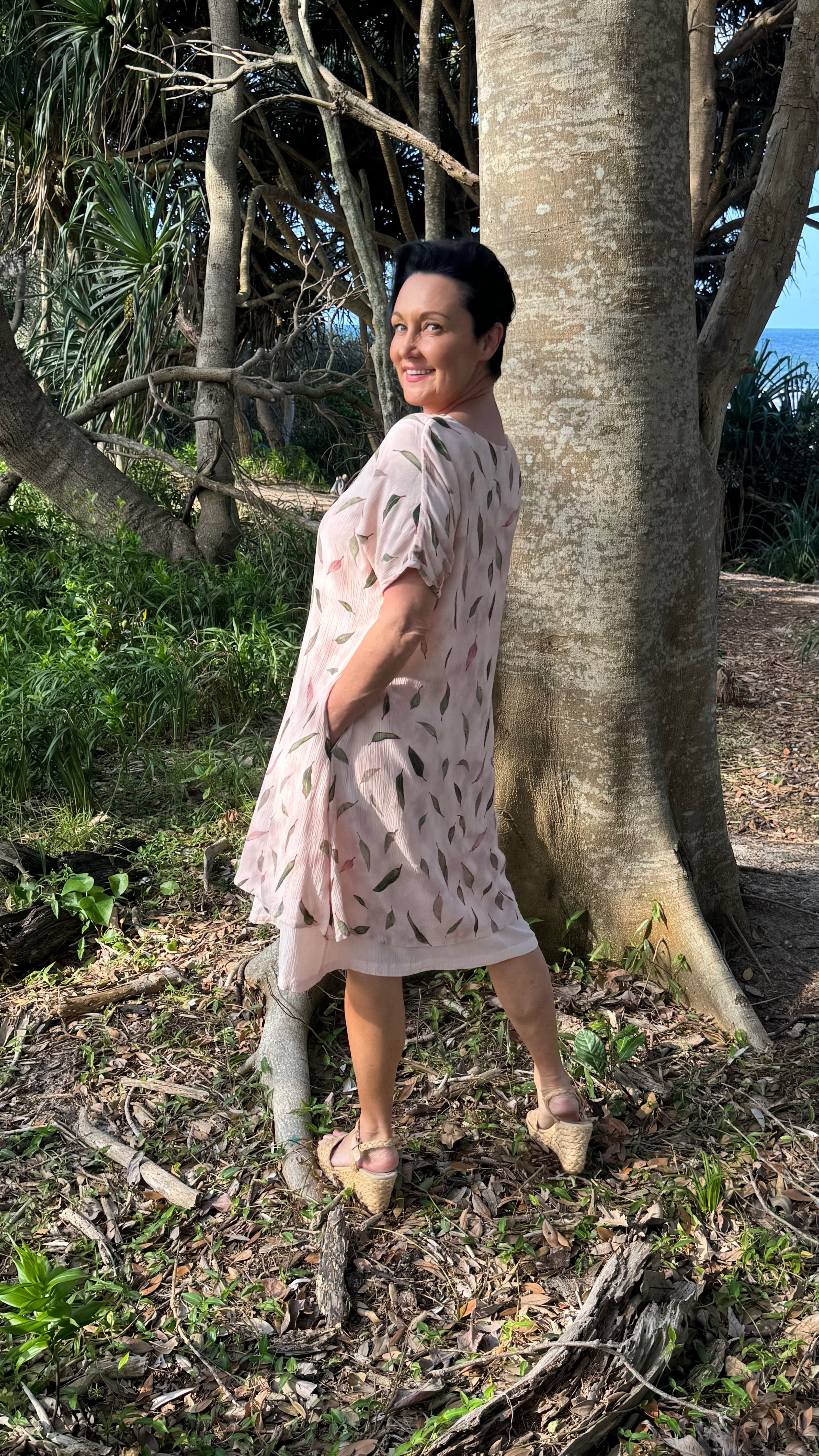 JUST ARRIVED PENELOPE DRESS IN EUCALYPTUS ROSE