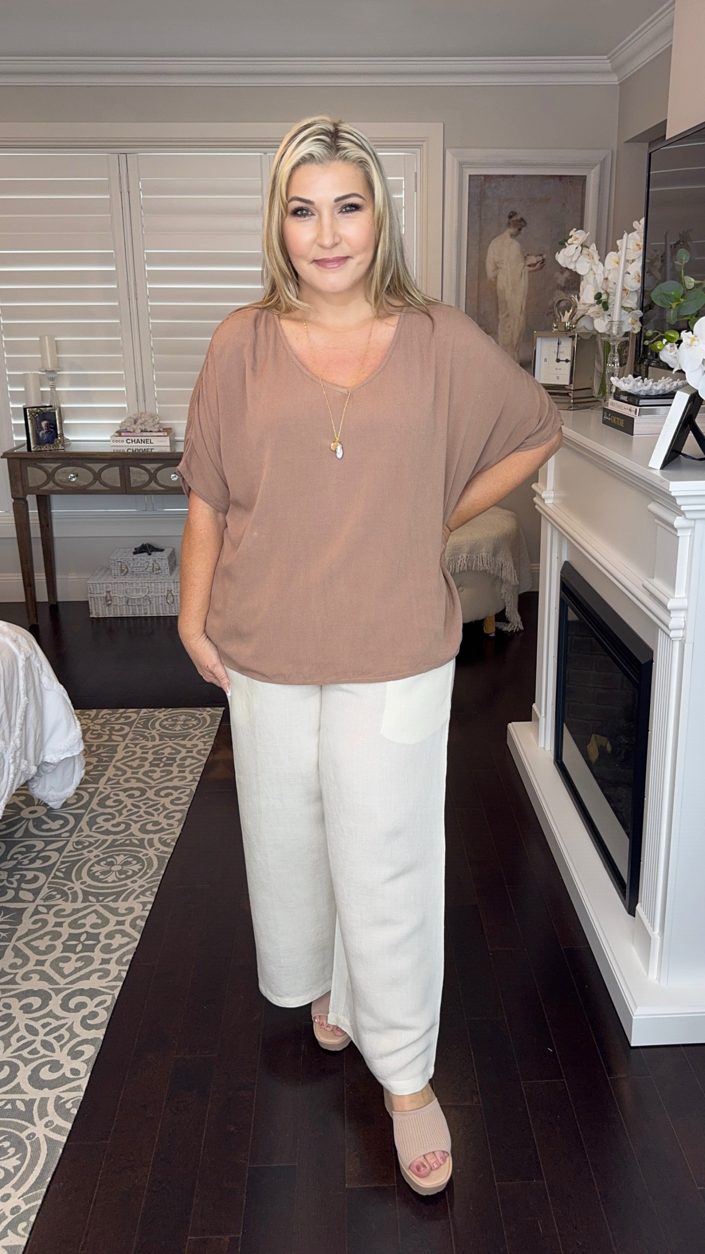 NEW RELAXED TOP IN MUSHROOM