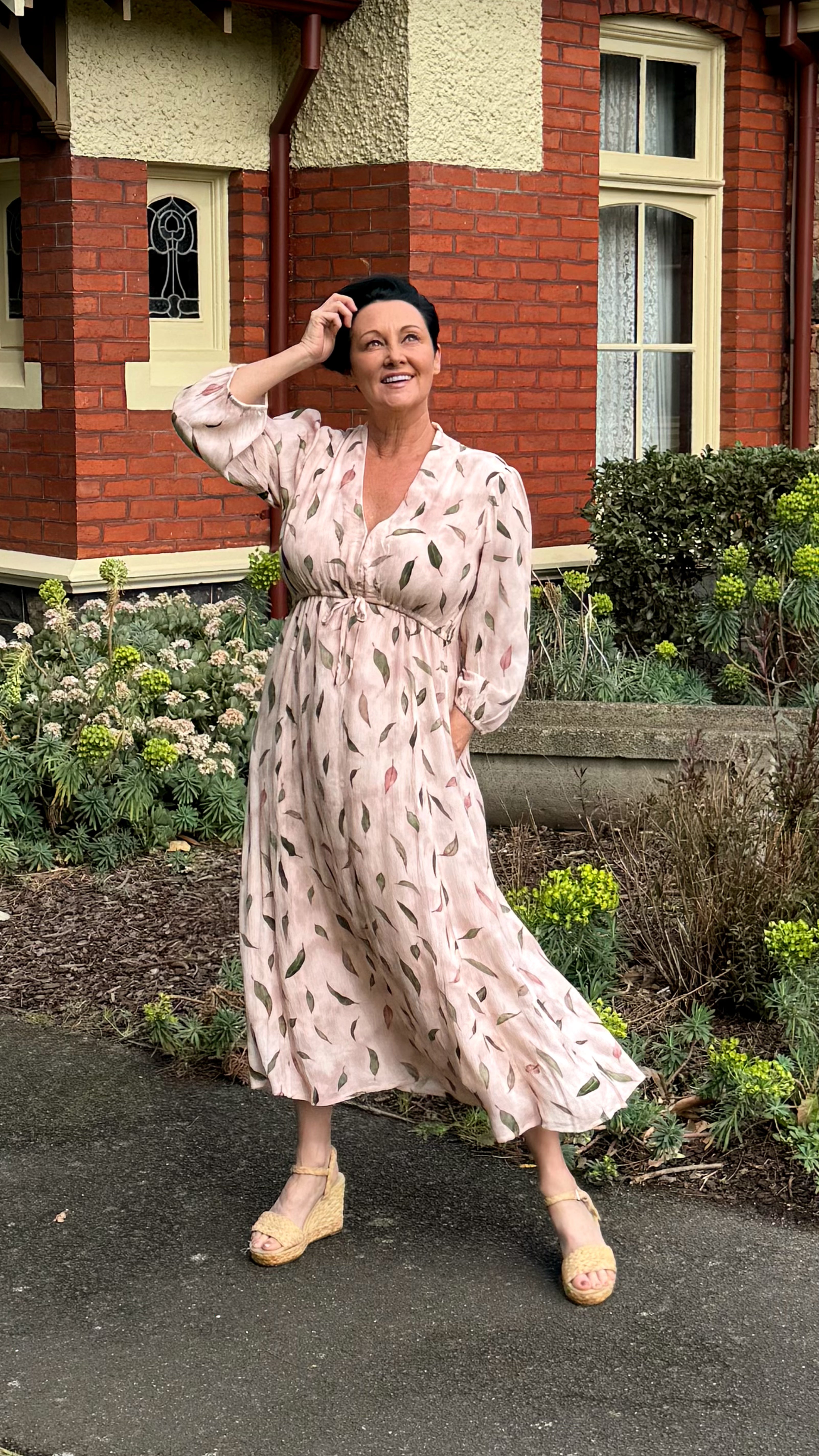 JUST ARRIVED CHARLOTTE DRESS IN EUCALYPTUS ROSE