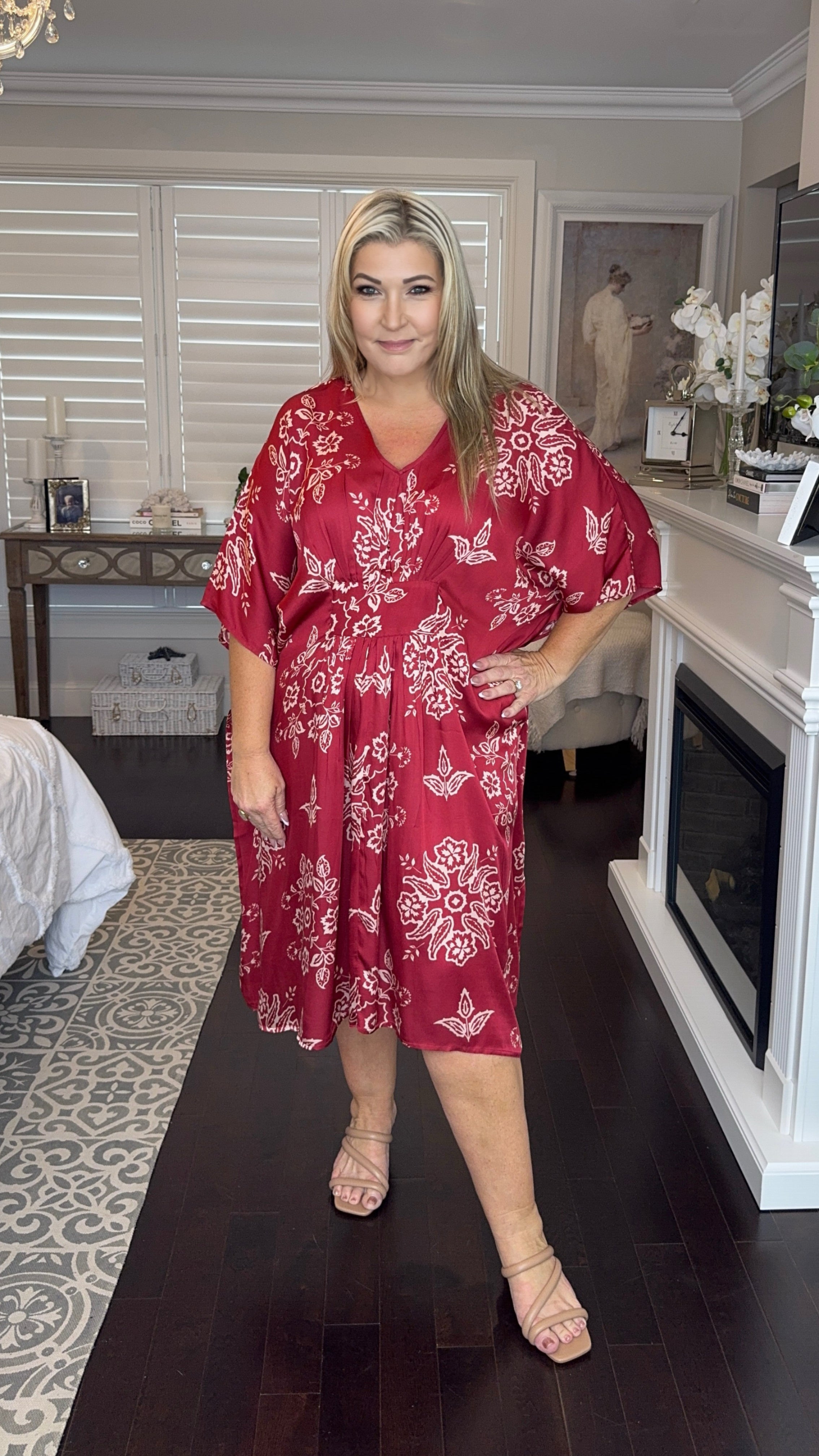 NEW The Empress Kaftan SHORT in Ruby