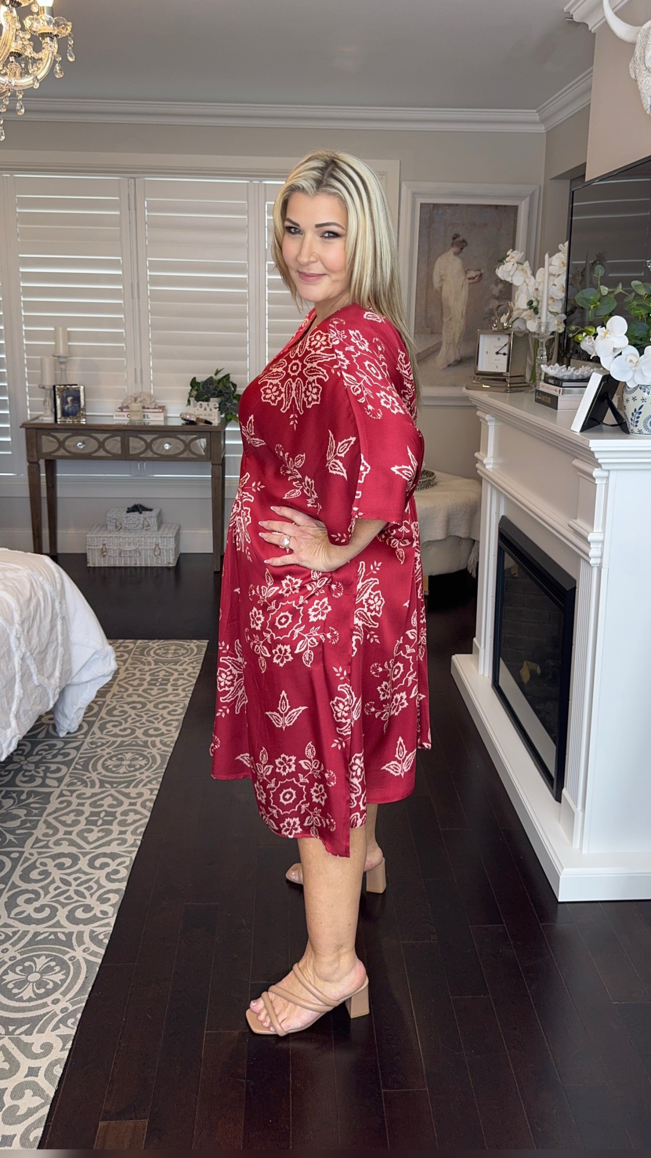 NEW The Empress Kaftan SHORT in Ruby