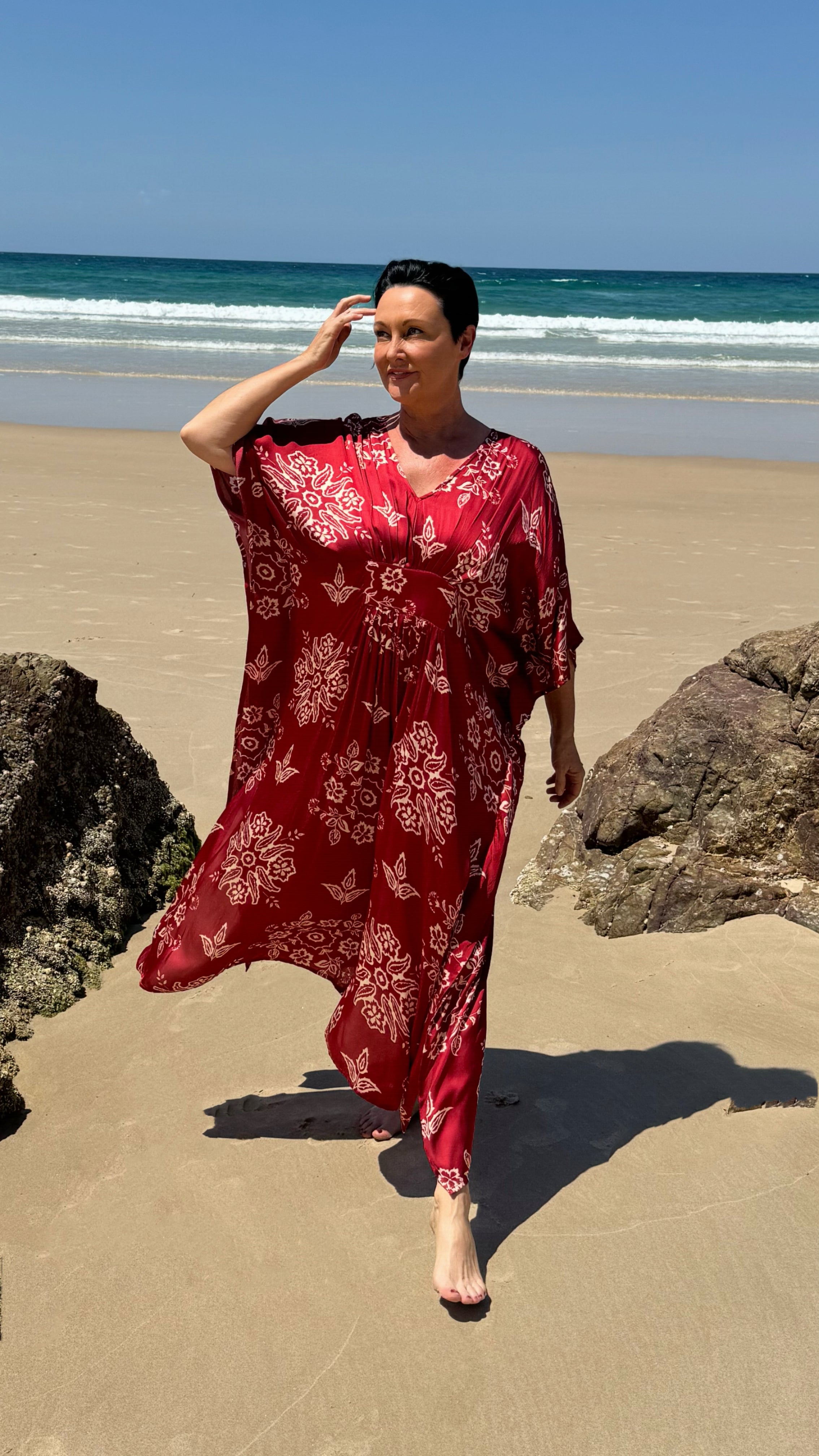 NEW The Empress Kaftan LONG in Ruby