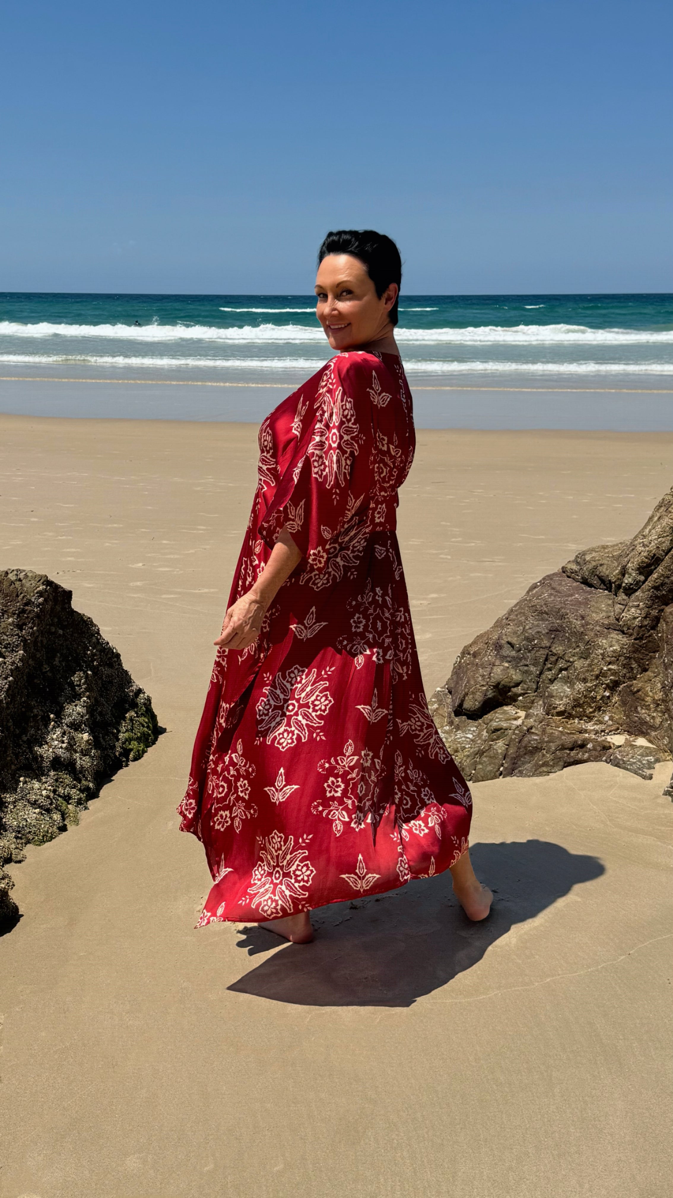 NEW The Empress Kaftan LONG in Ruby