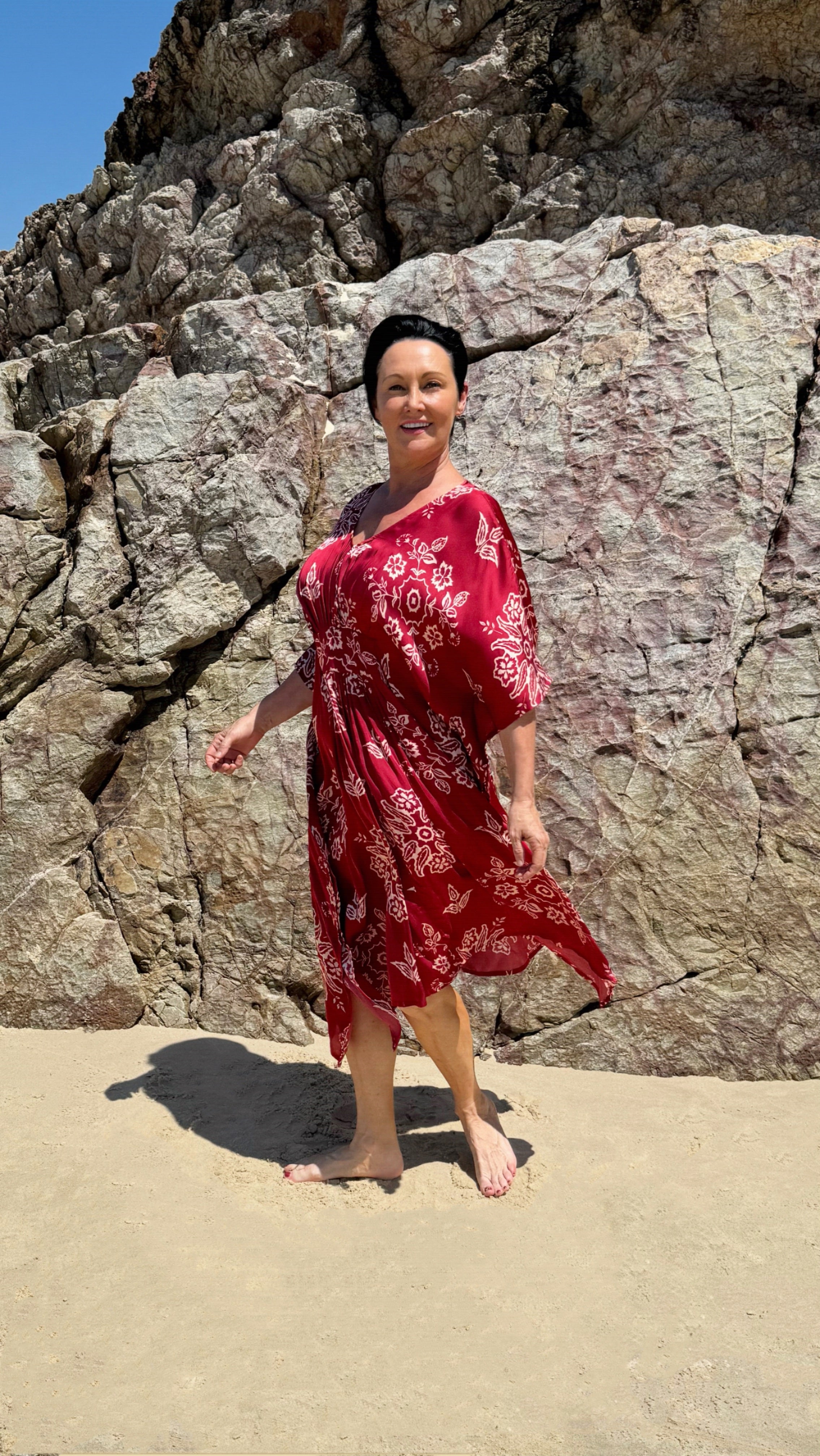 NEW The Empress Kaftan SHORT in Ruby