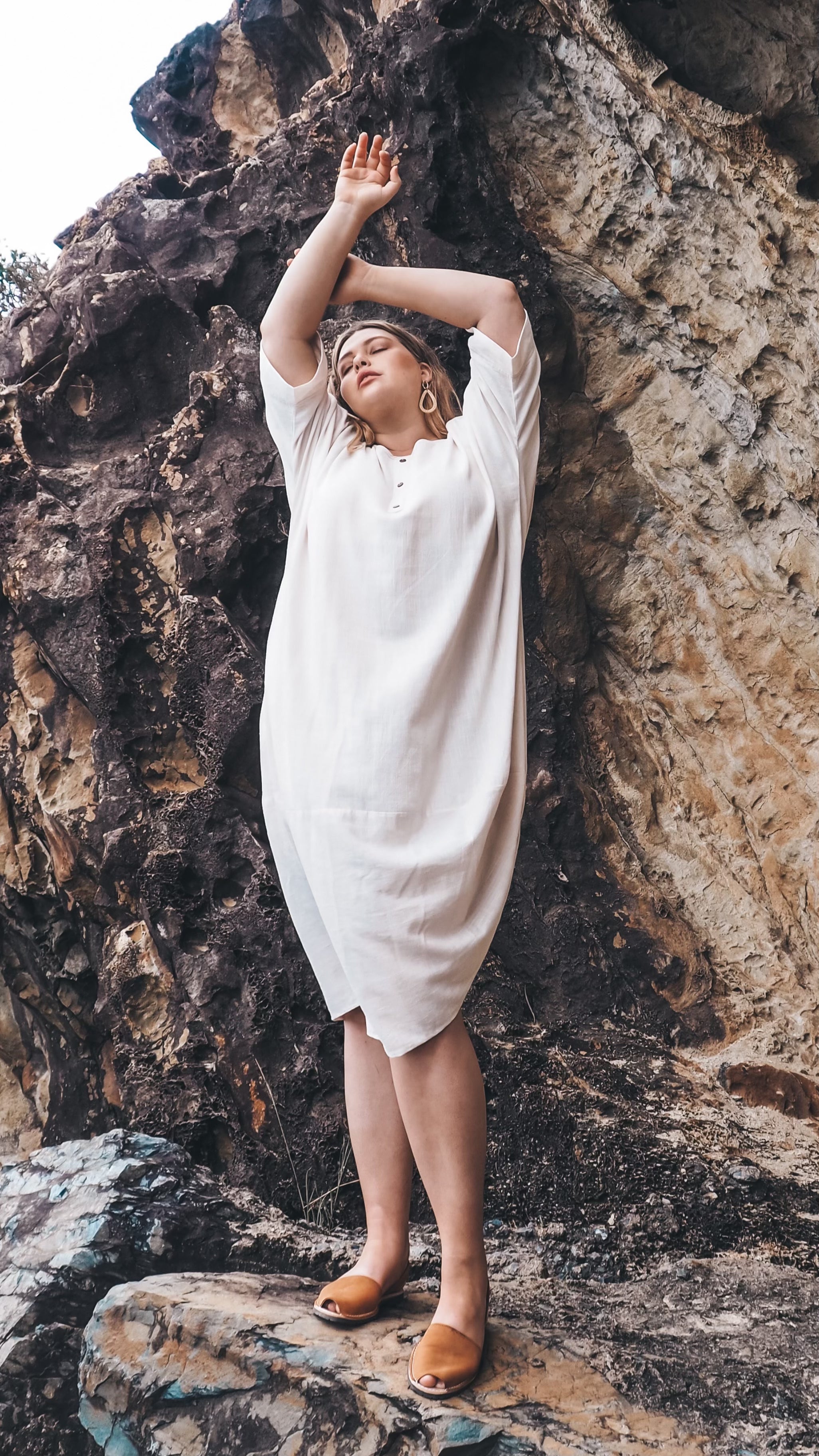 LAST CHANCE.. Linen Palace Dress in Sand