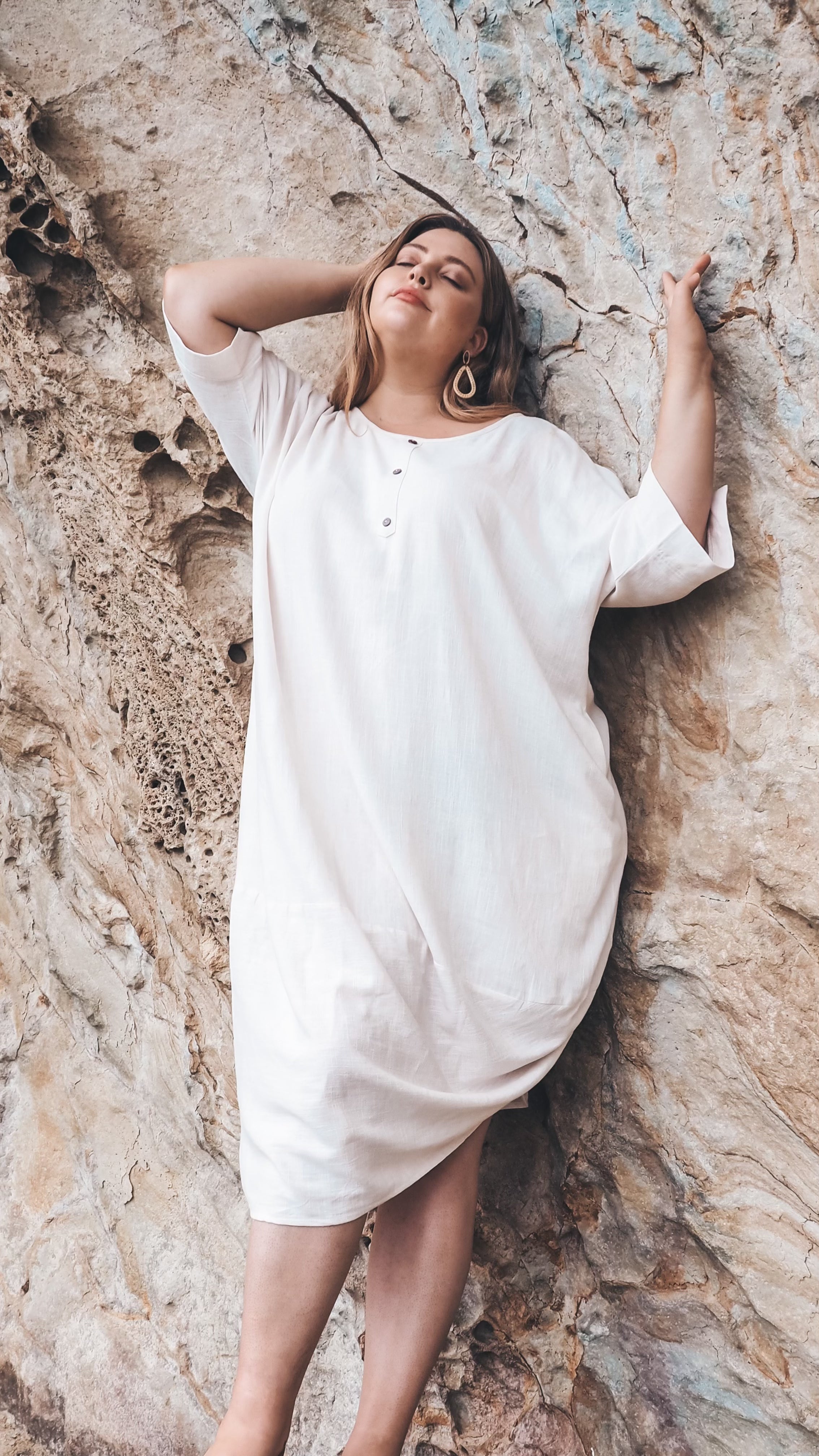 LAST CHANCE.. Linen Palace Dress in Sand