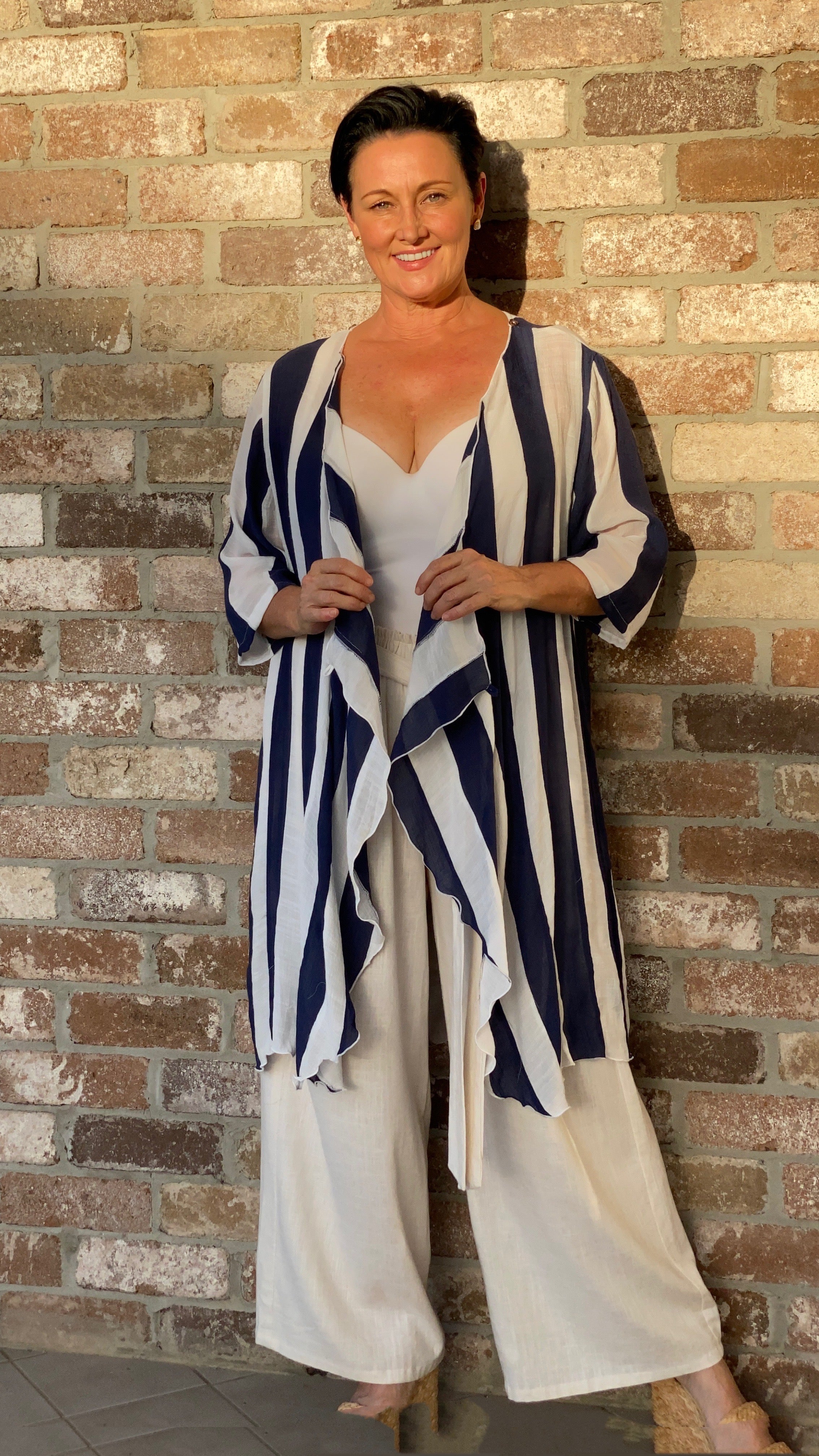 LONG Infinity Jacket/Top Burleigh Beach Stripe