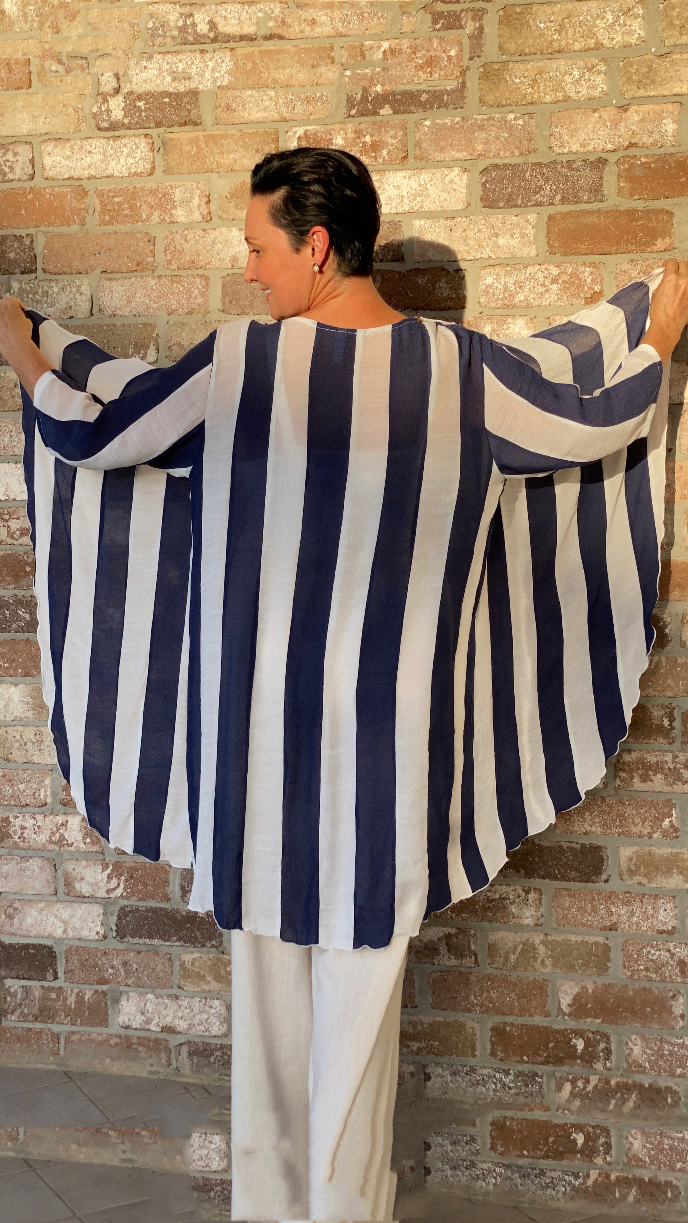 LONG Infinity Jacket/Top Burleigh Beach Stripe