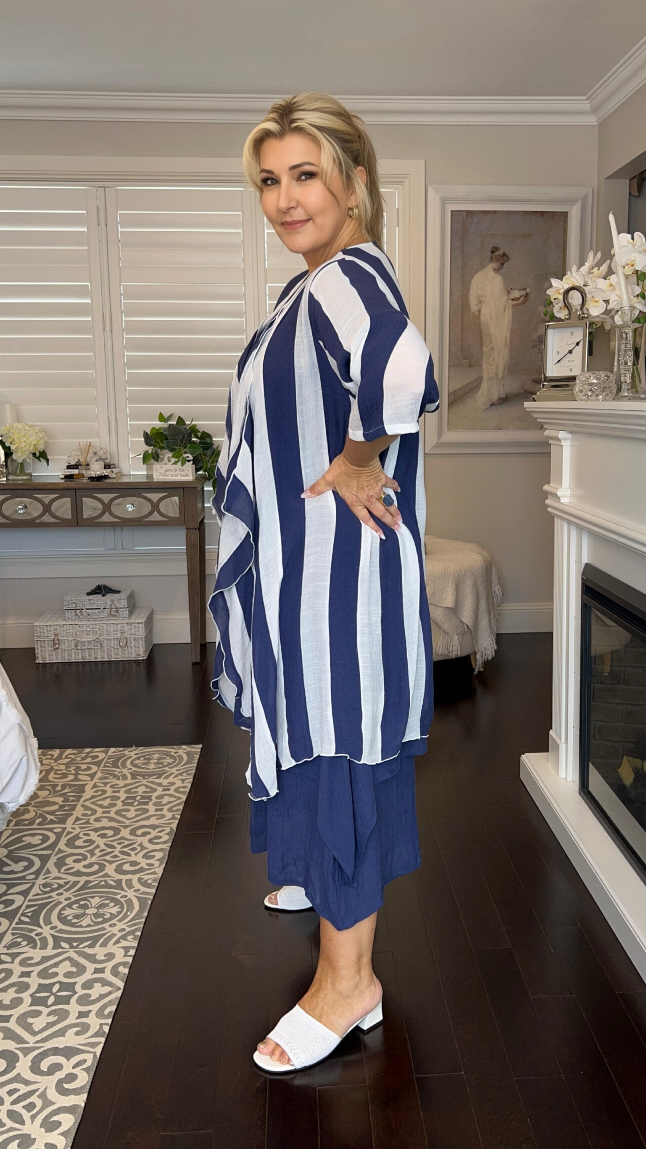 LONG Infinity Jacket/Top Burleigh Beach Stripe