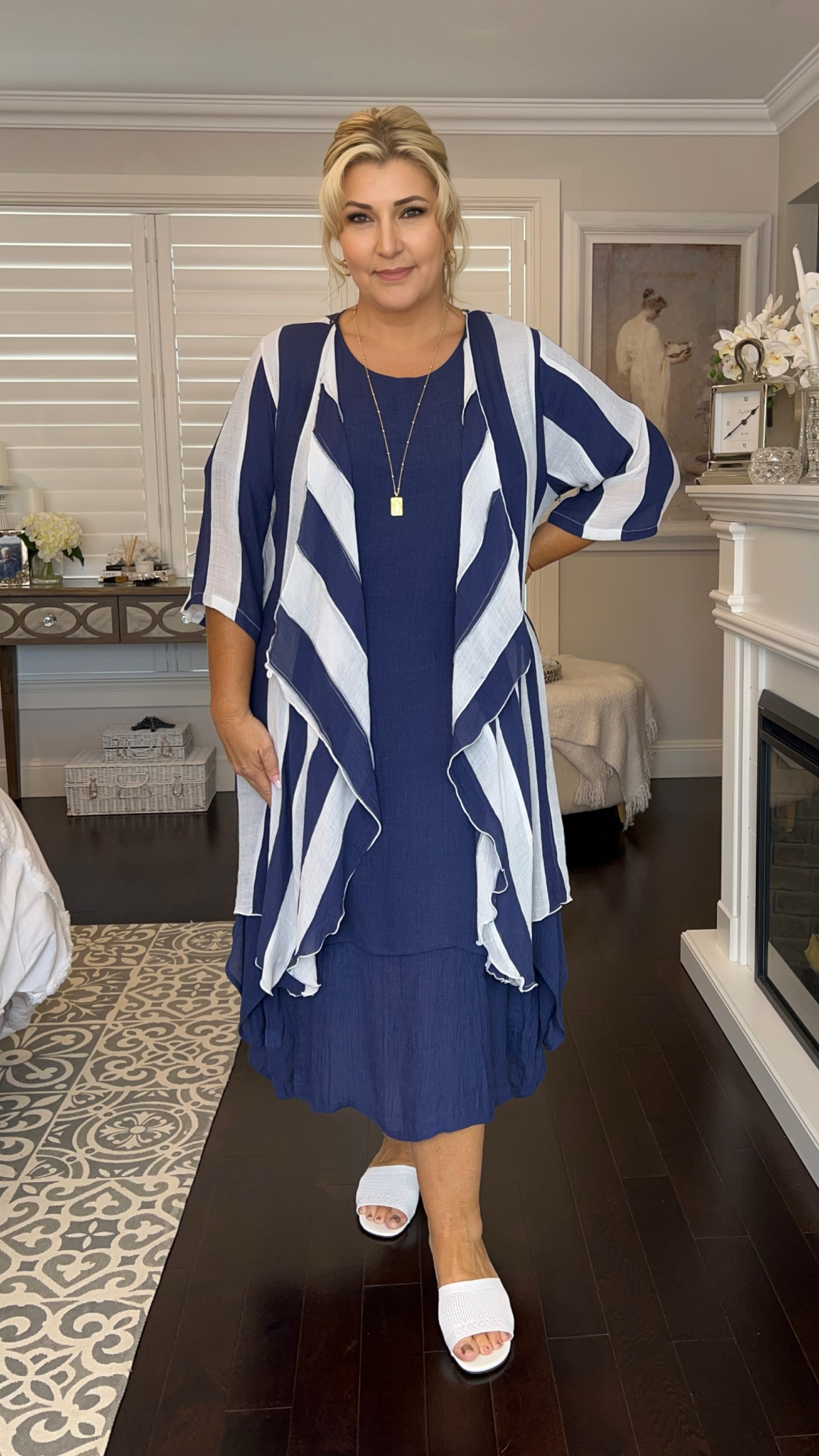 Brigitte Dress in Navy