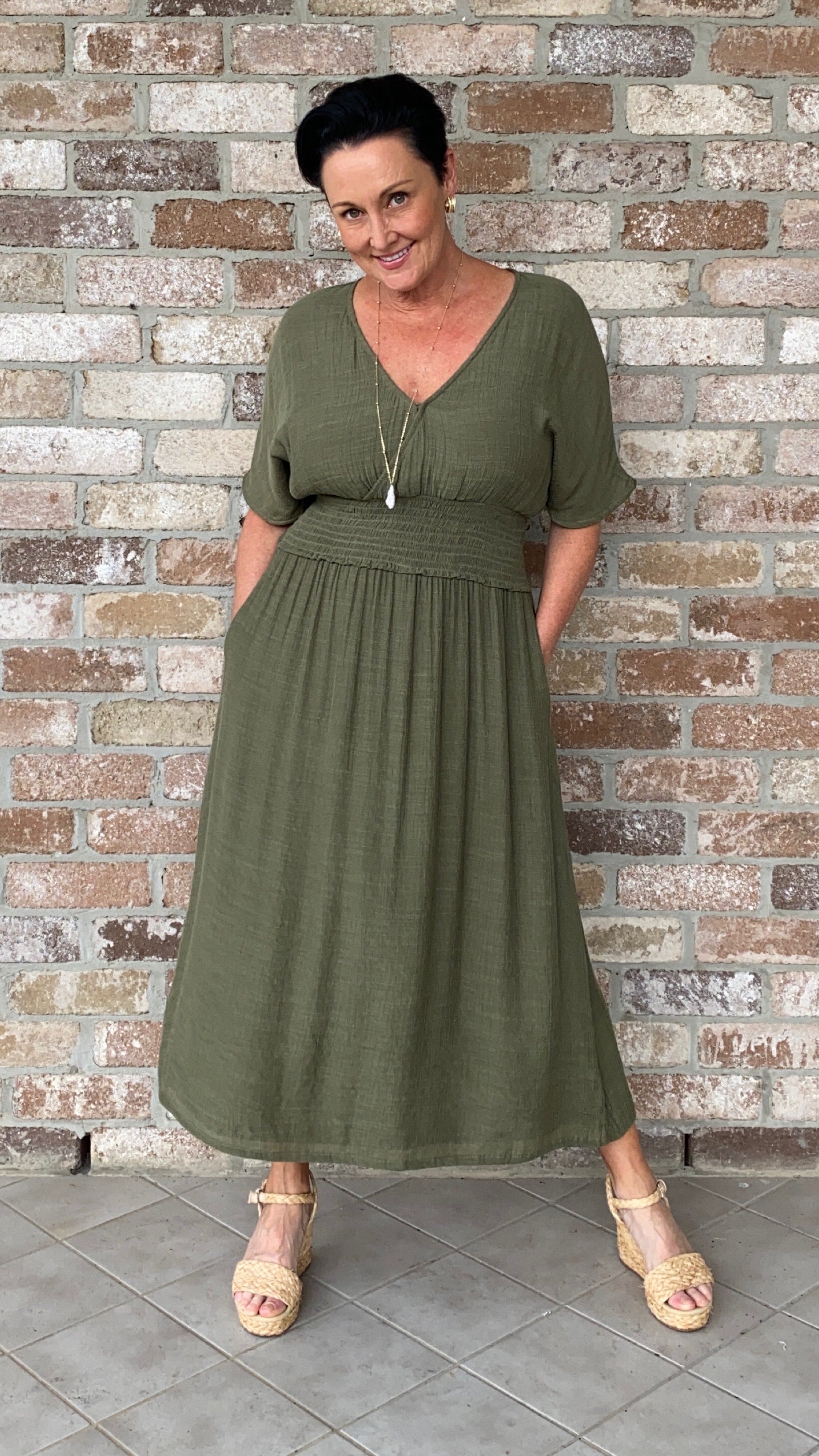 NEW to SALE Poppy Dress in Olive