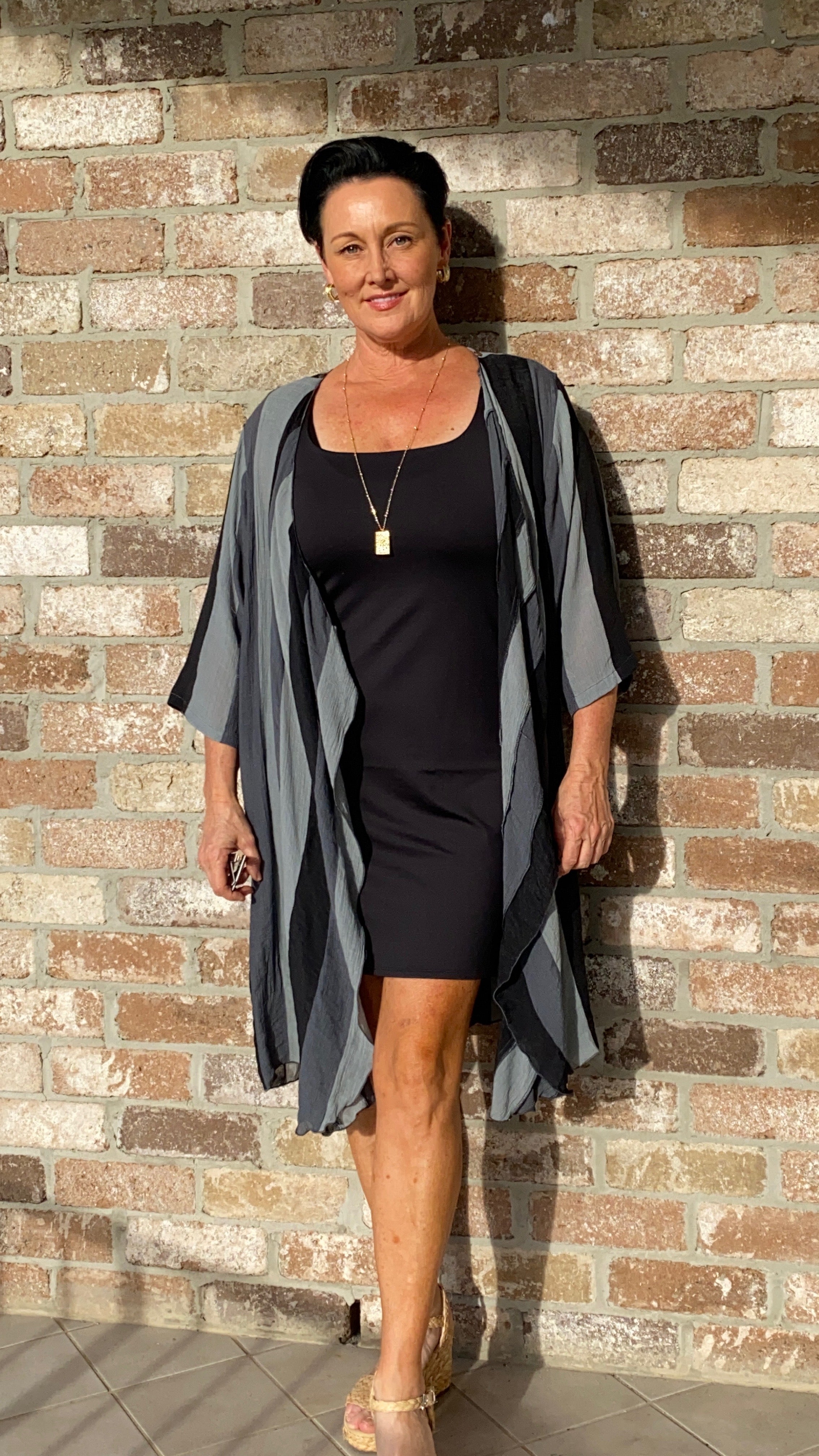 NEW TO SALE LONG Infinity Jacket/Top Liquorice Stripe