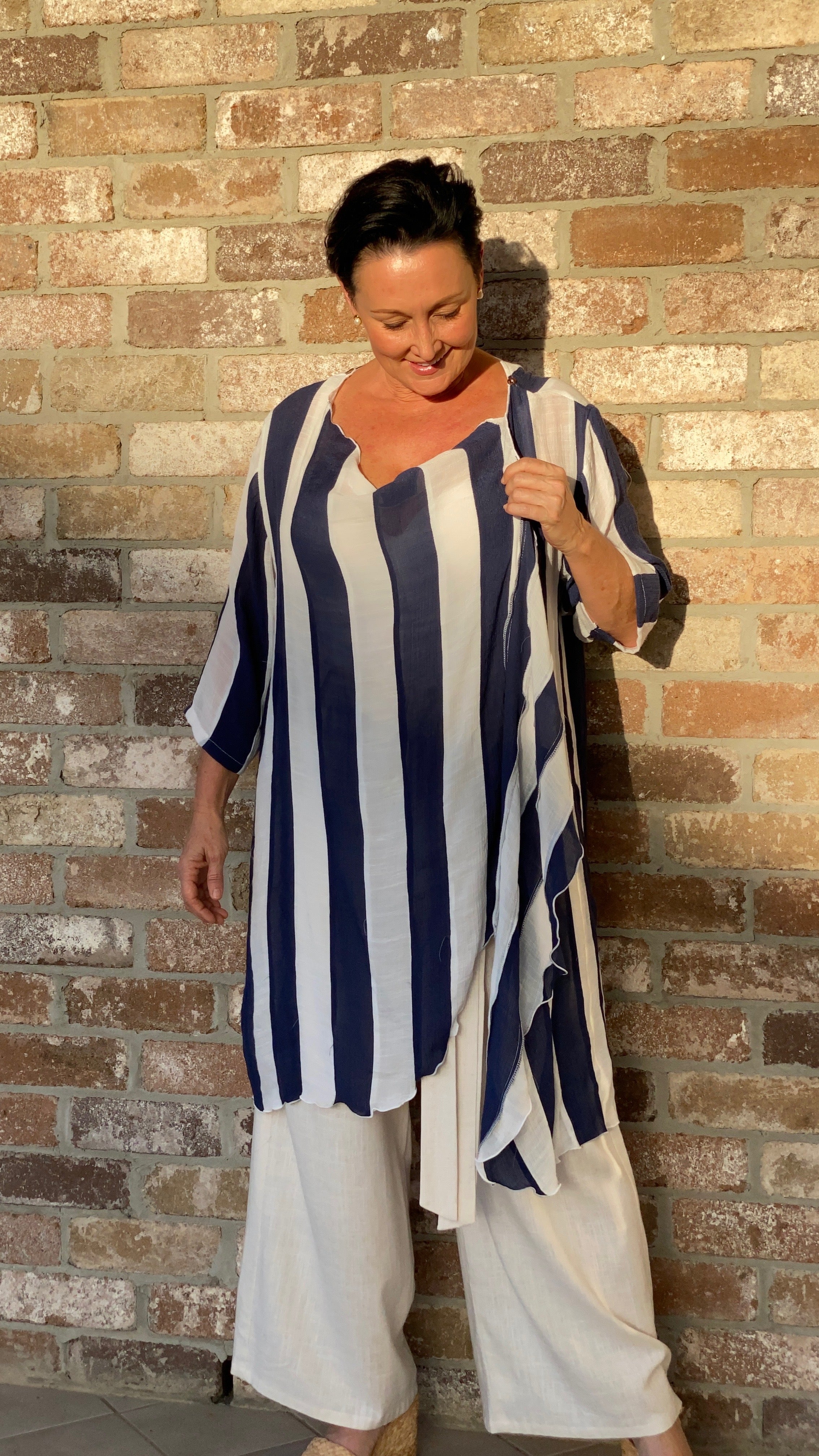 LONG Infinity Jacket/Top Burleigh Beach Stripe