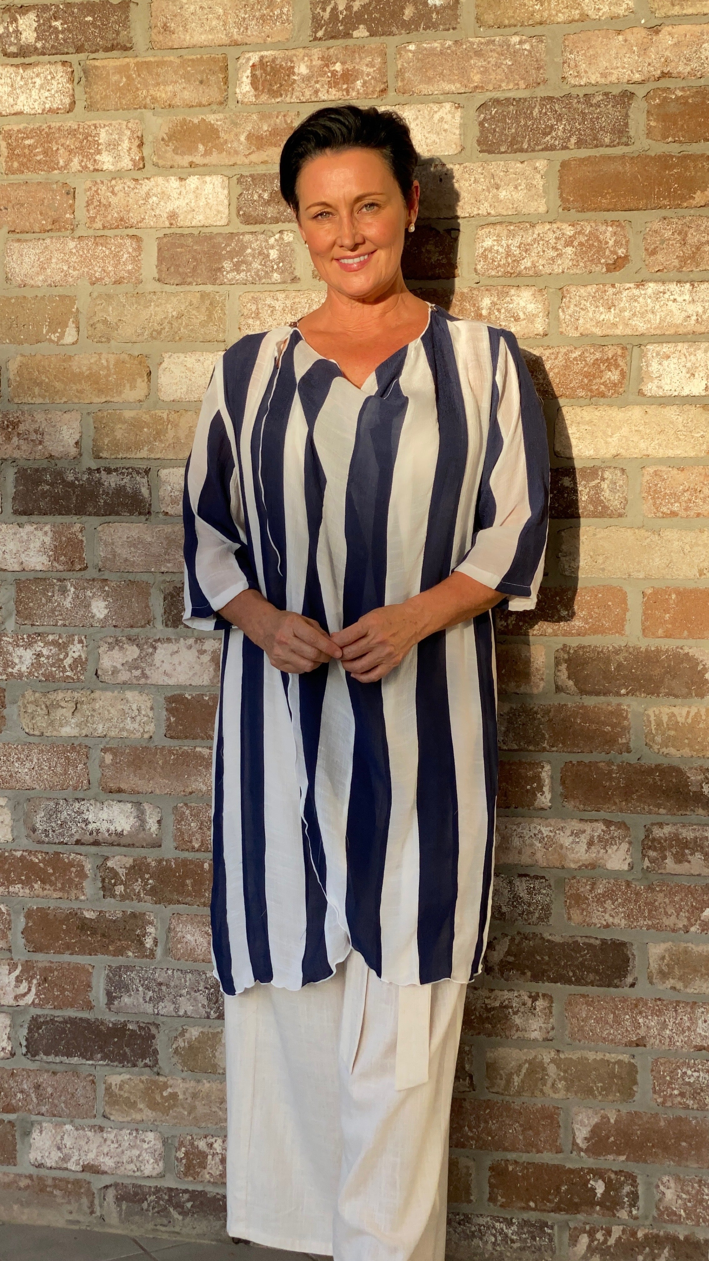 LONG Infinity Jacket/Top Burleigh Beach Stripe