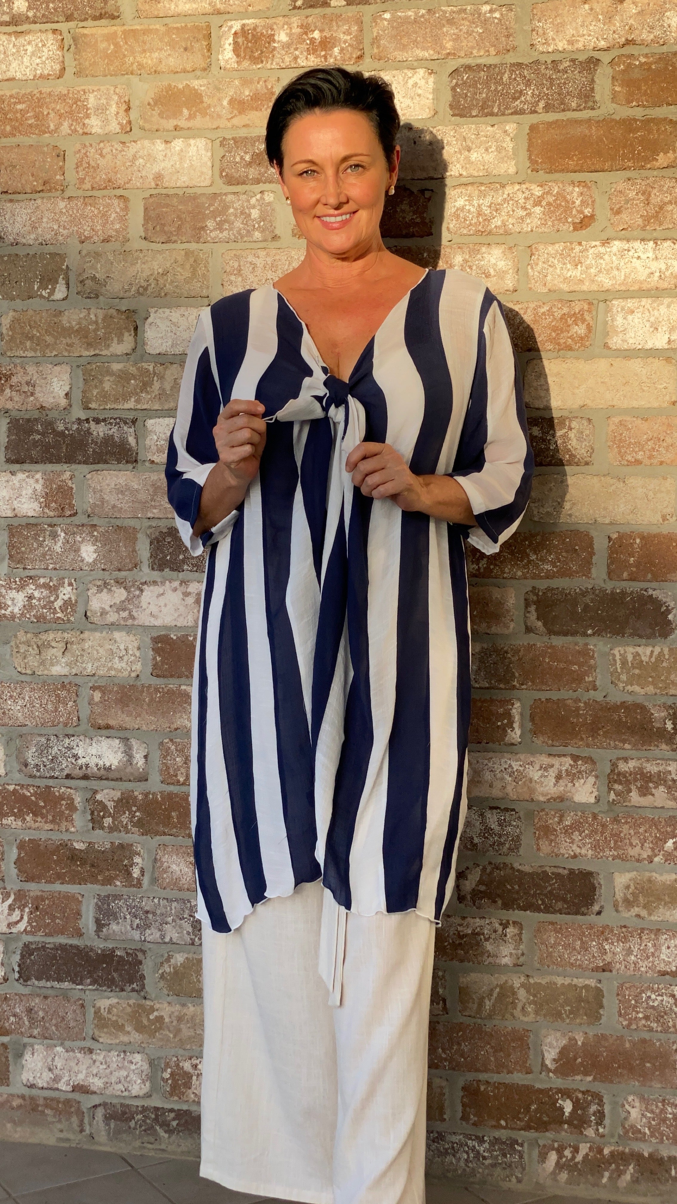 LONG Infinity Jacket/Top Burleigh Beach Stripe