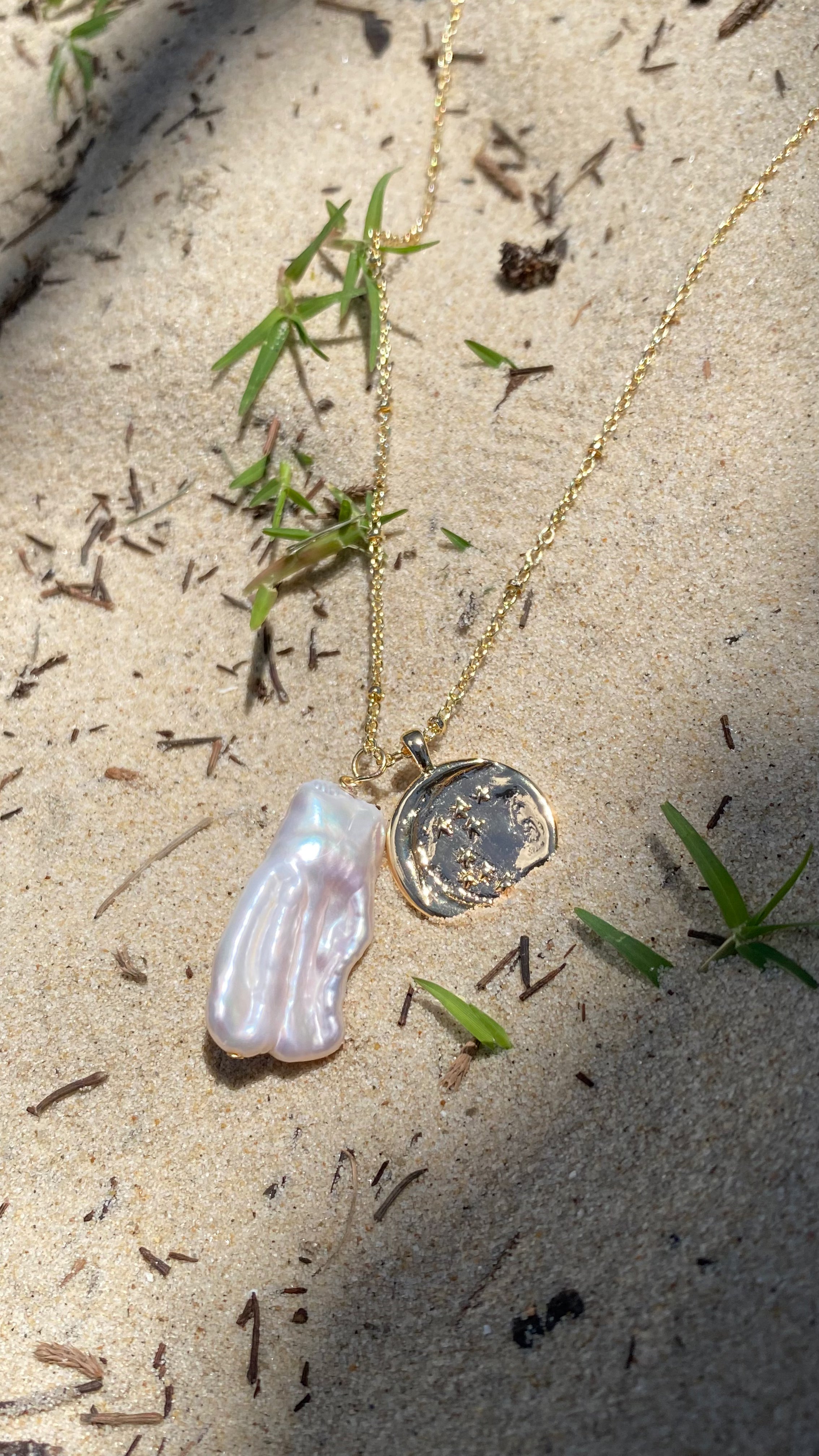 Back in Stock Moon Pearl Necklace