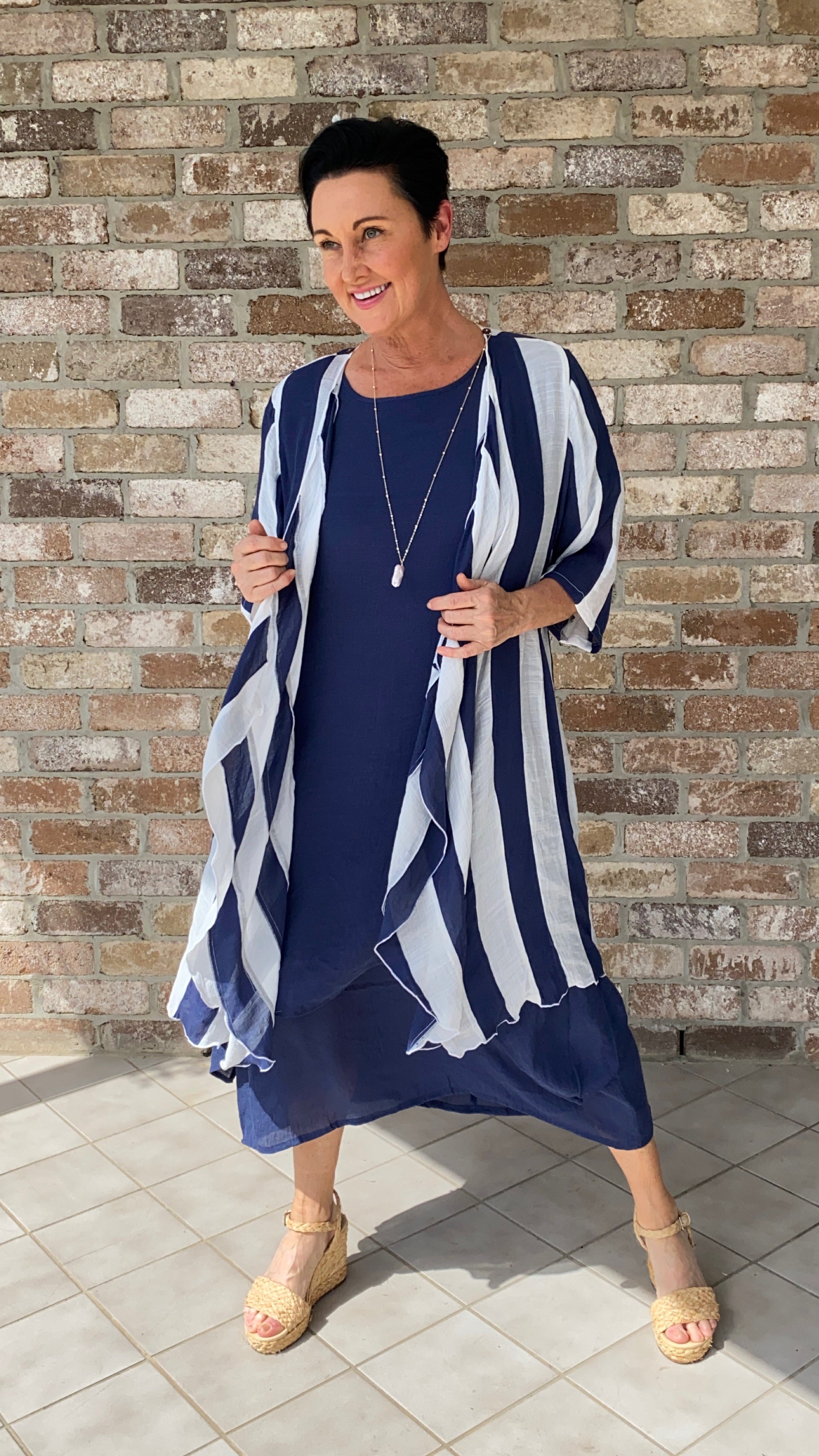 LONG Infinity Jacket/Top Burleigh Beach Stripe