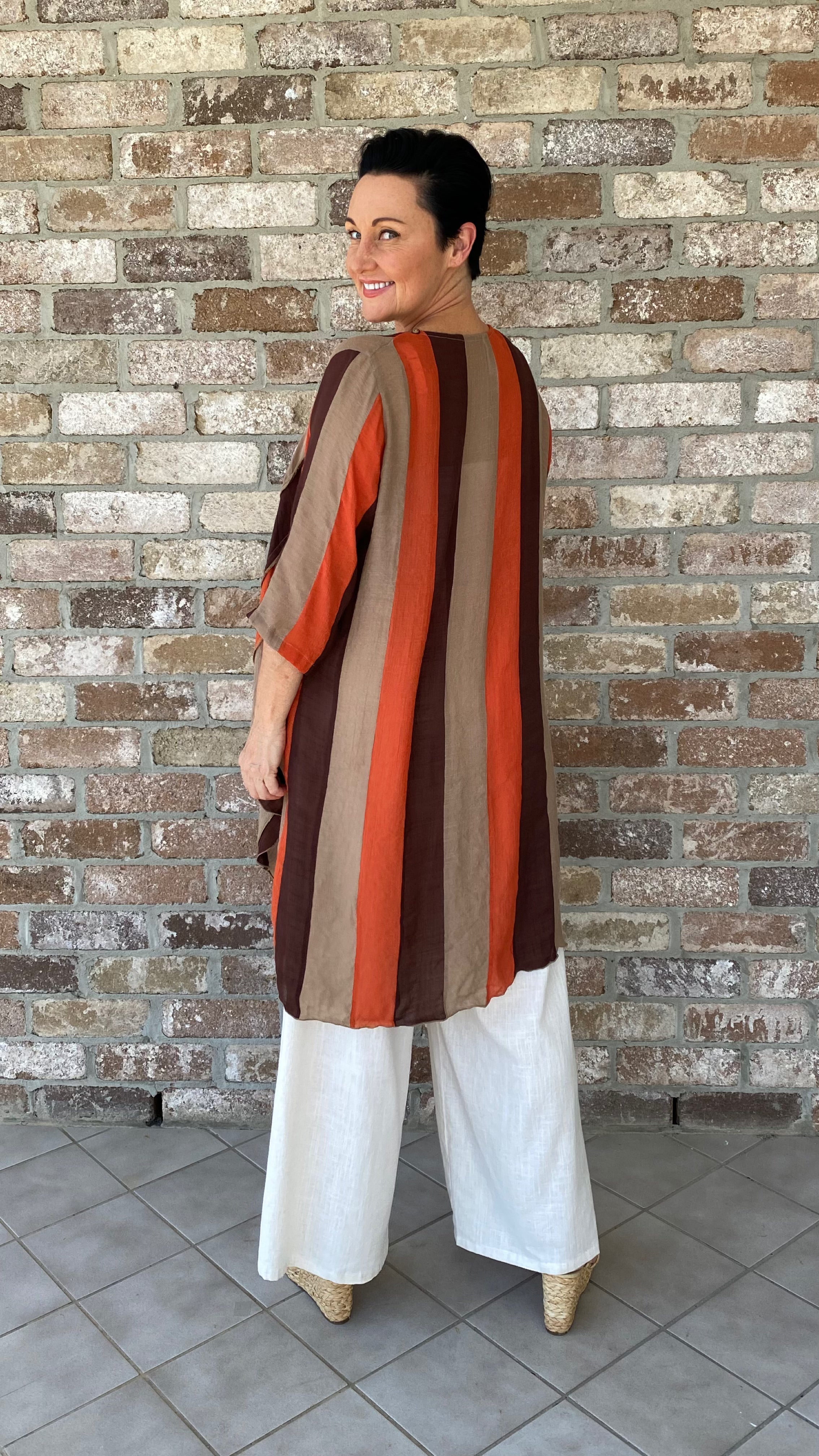 SALE LONG Infinity Jacket/Top Jaffa Stripe