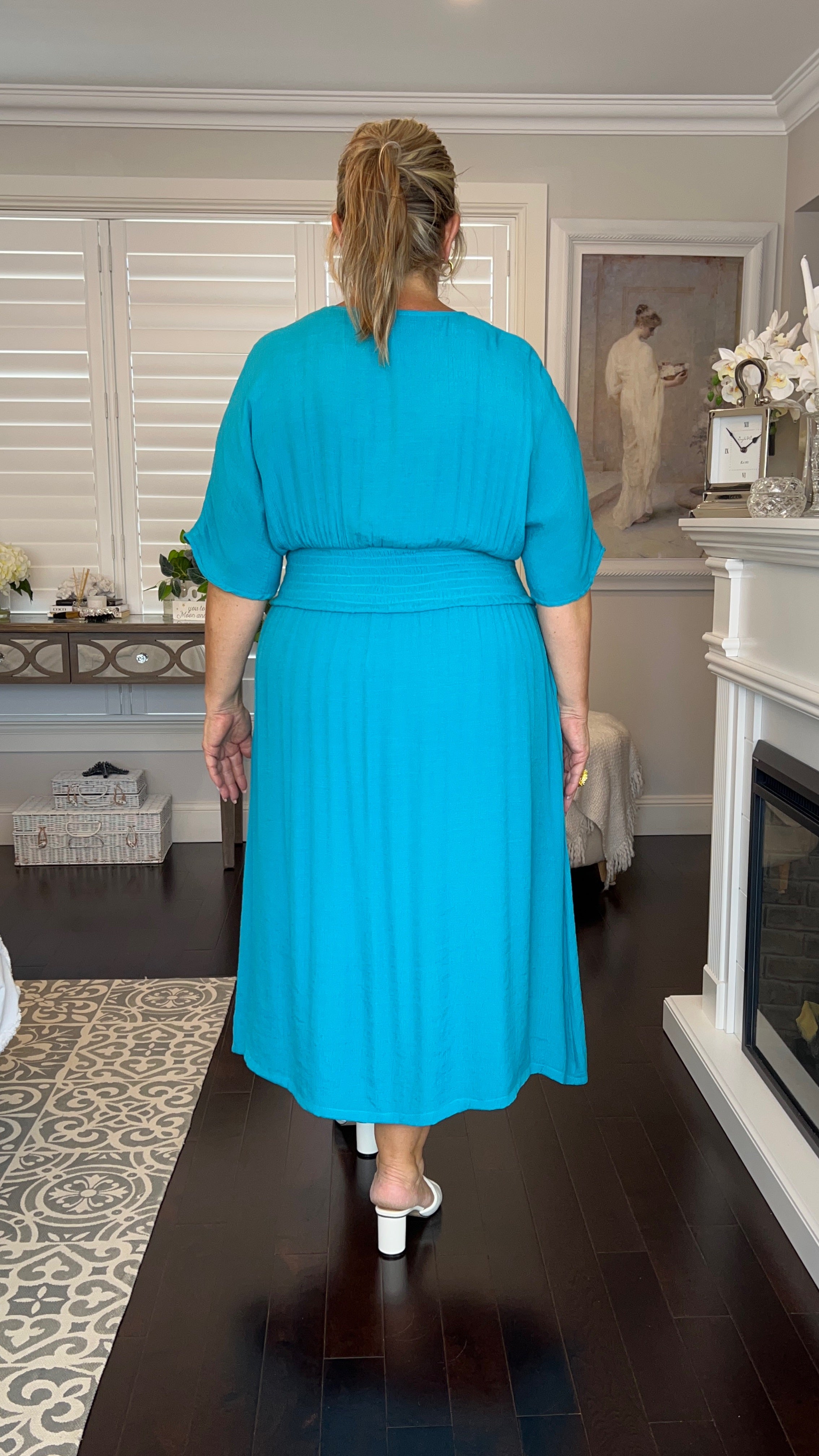 LAST CHANCE Poppy Dress in Turquoise