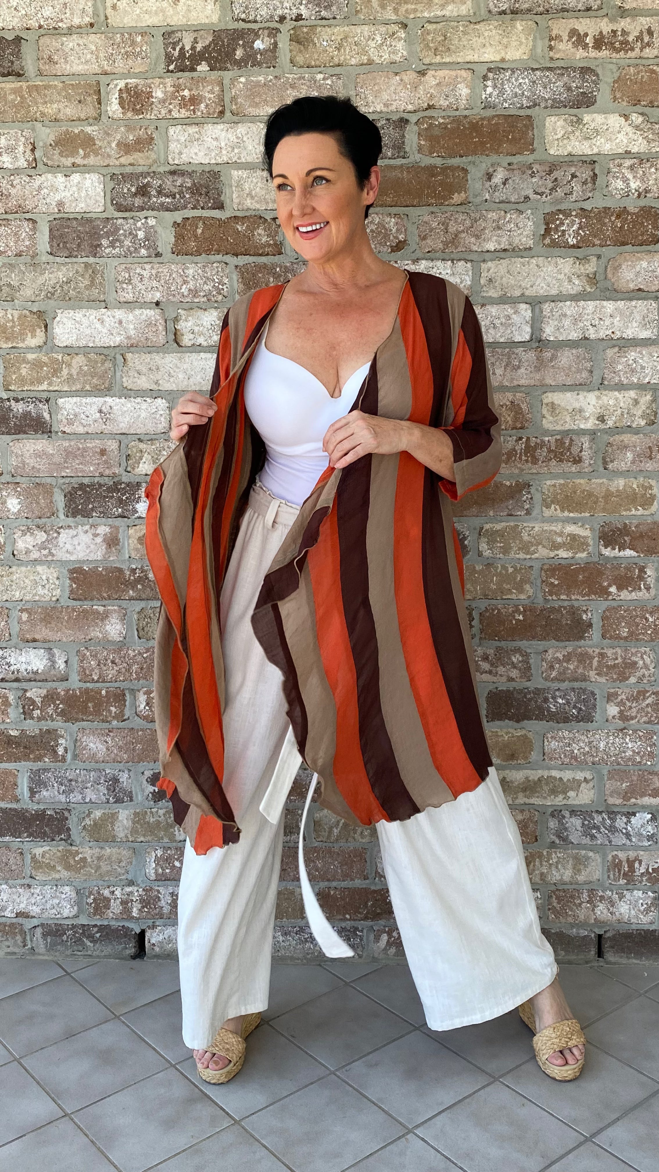 SALE LONG Infinity Jacket/Top Jaffa Stripe