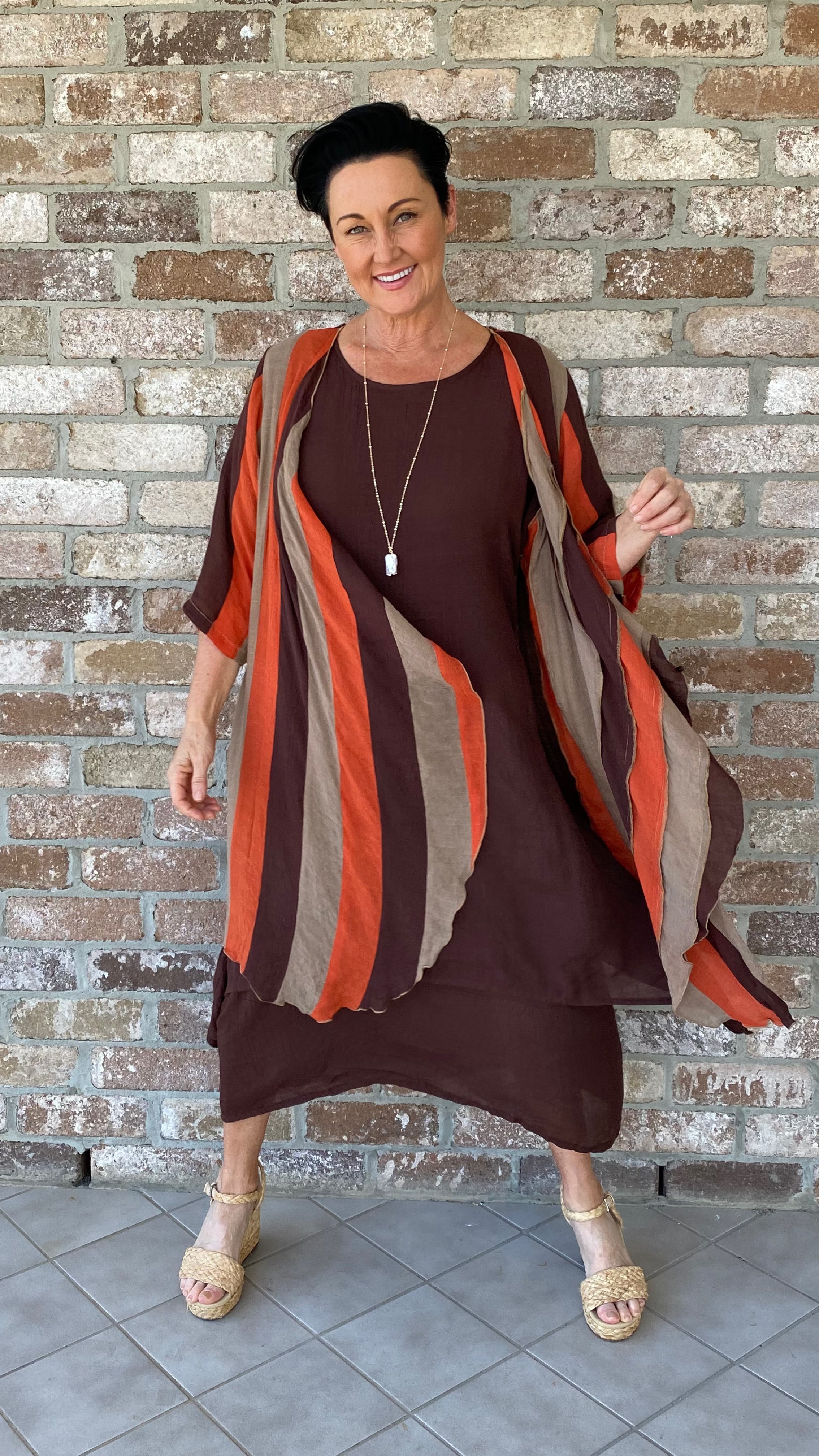 SALE LONG Infinity Jacket/Top Jaffa Stripe