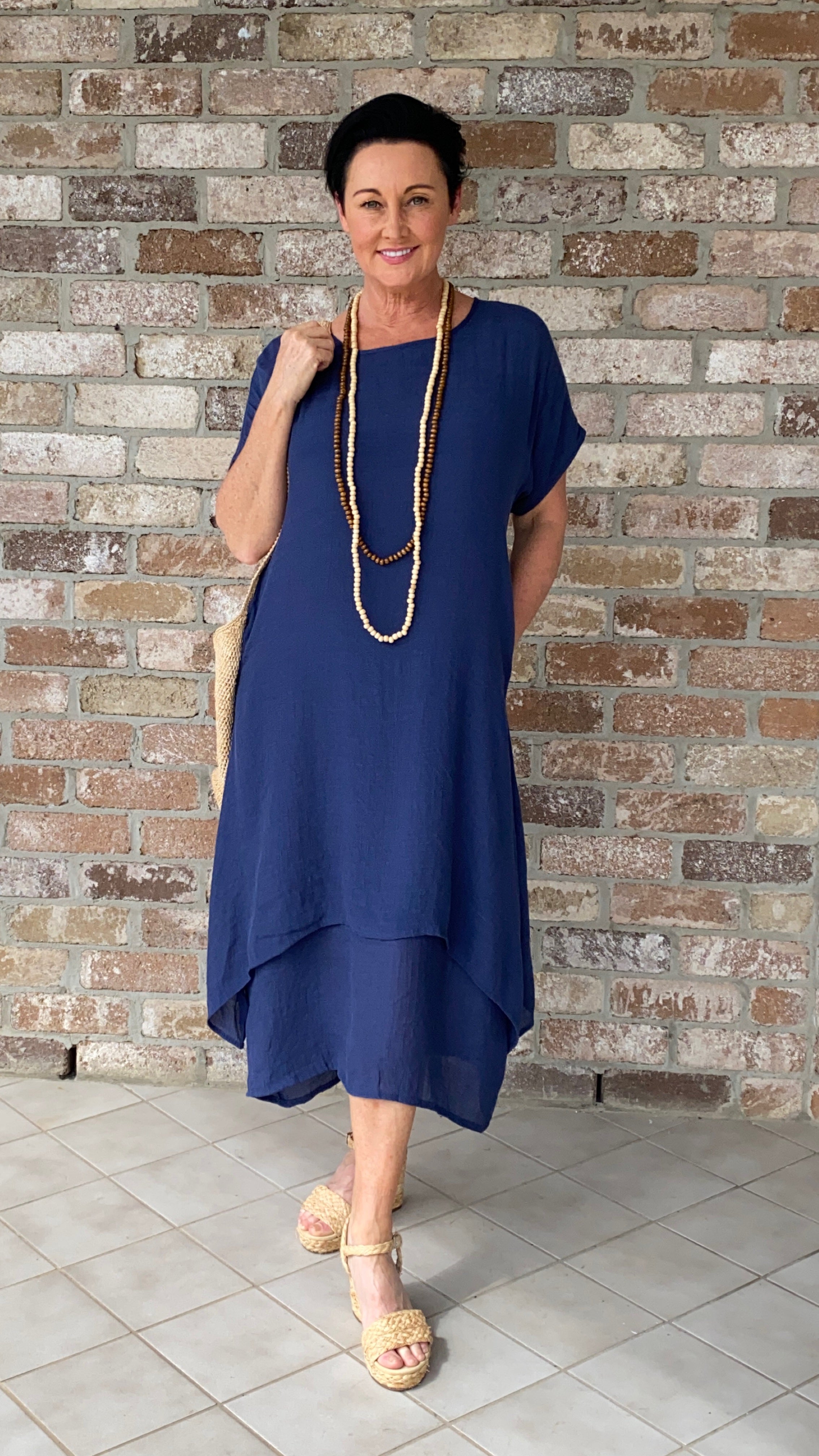 Brigitte Dress in Navy