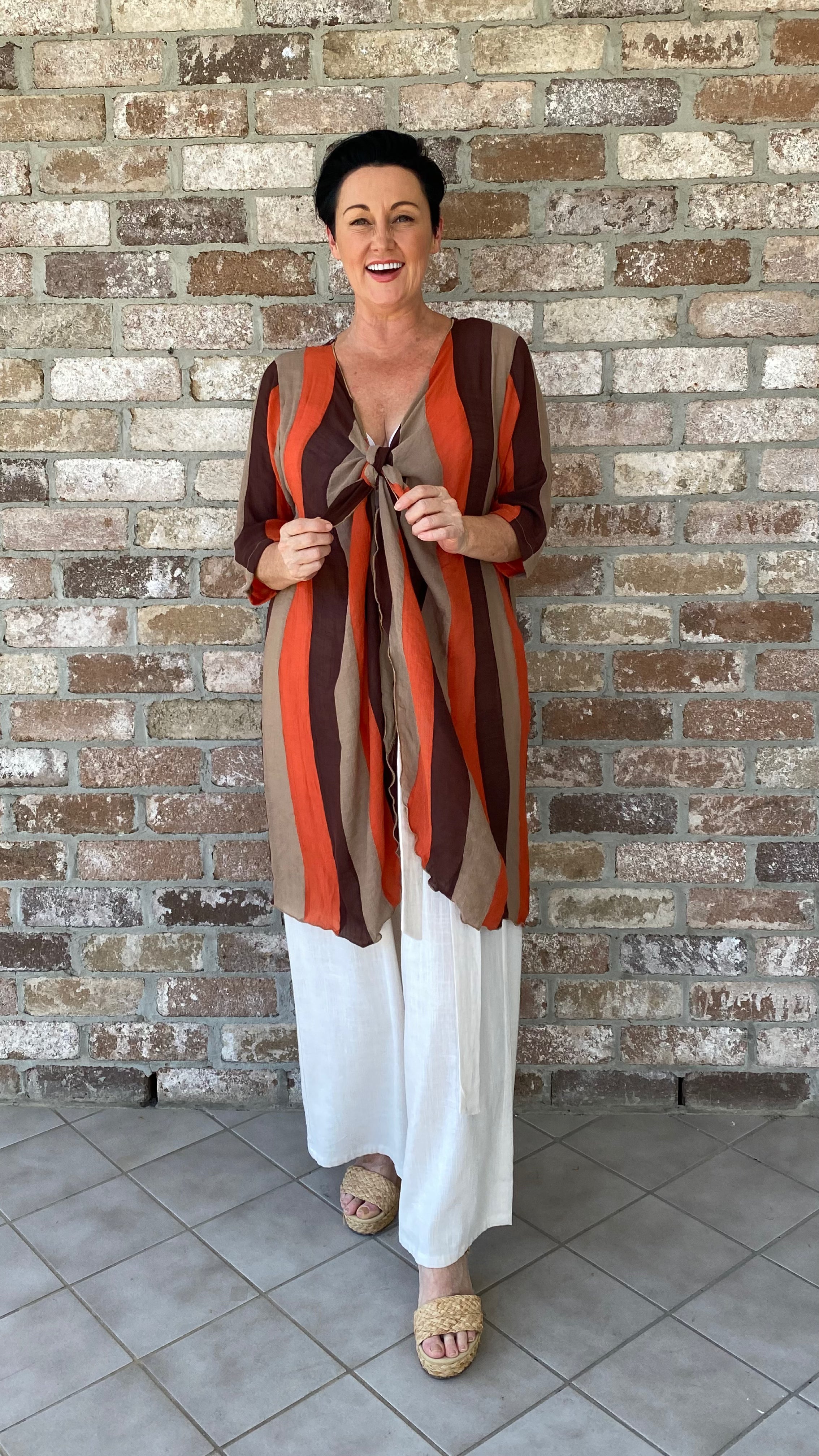 SALE LONG Infinity Jacket/Top Jaffa Stripe
