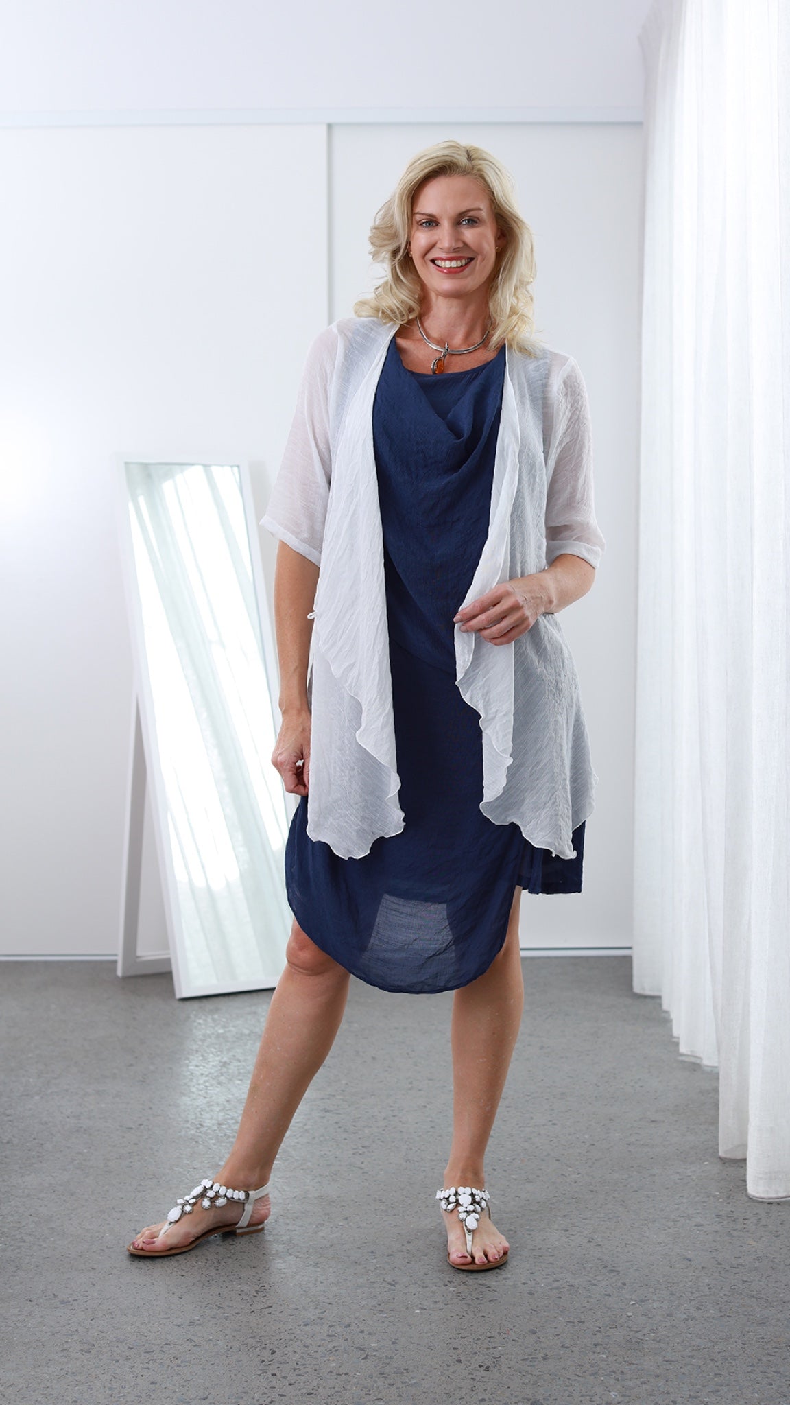 New to SALE Athena Dress in Navy