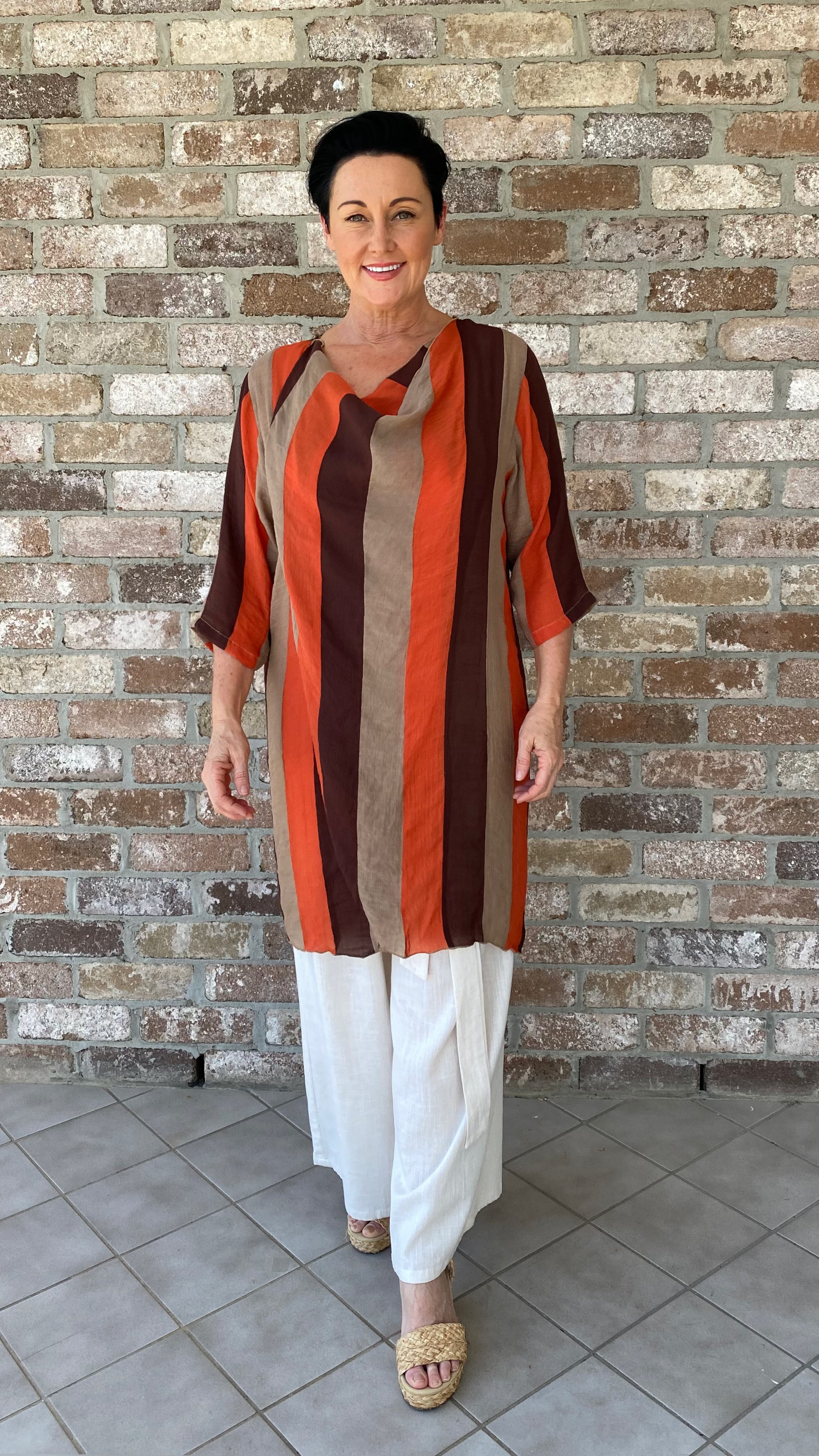 SALE LONG Infinity Jacket/Top Jaffa Stripe