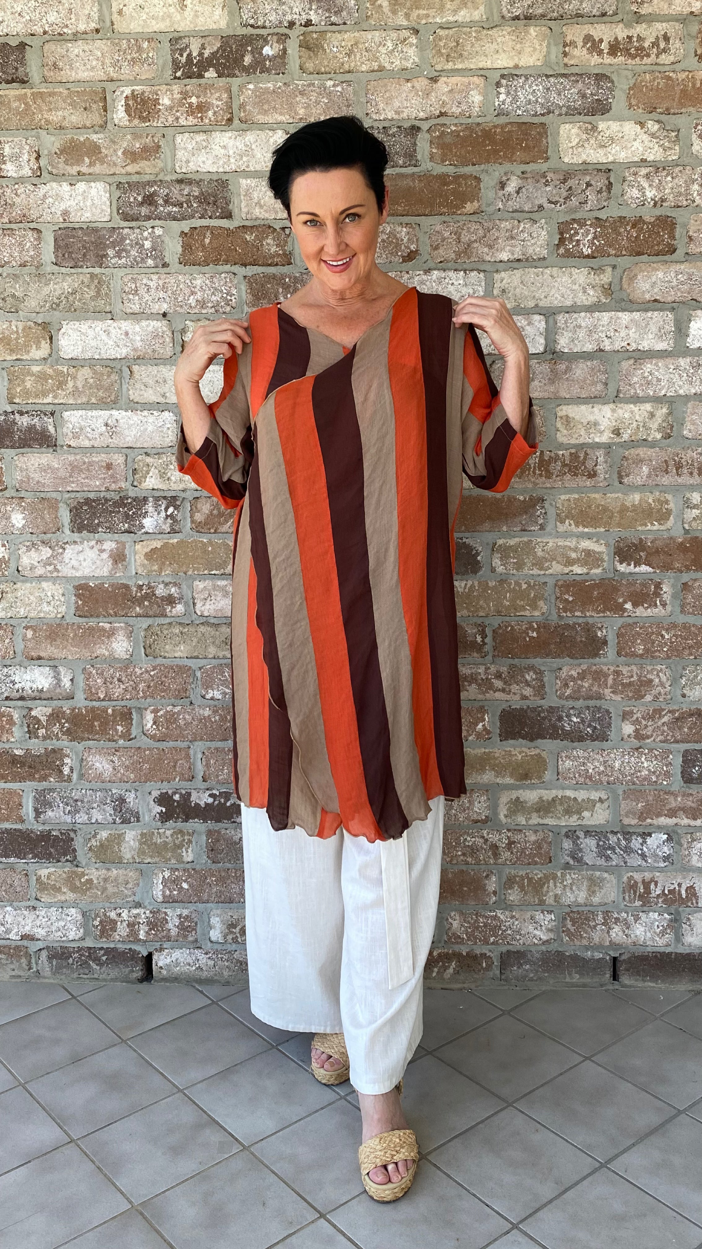 SALE LONG Infinity Jacket/Top Jaffa Stripe