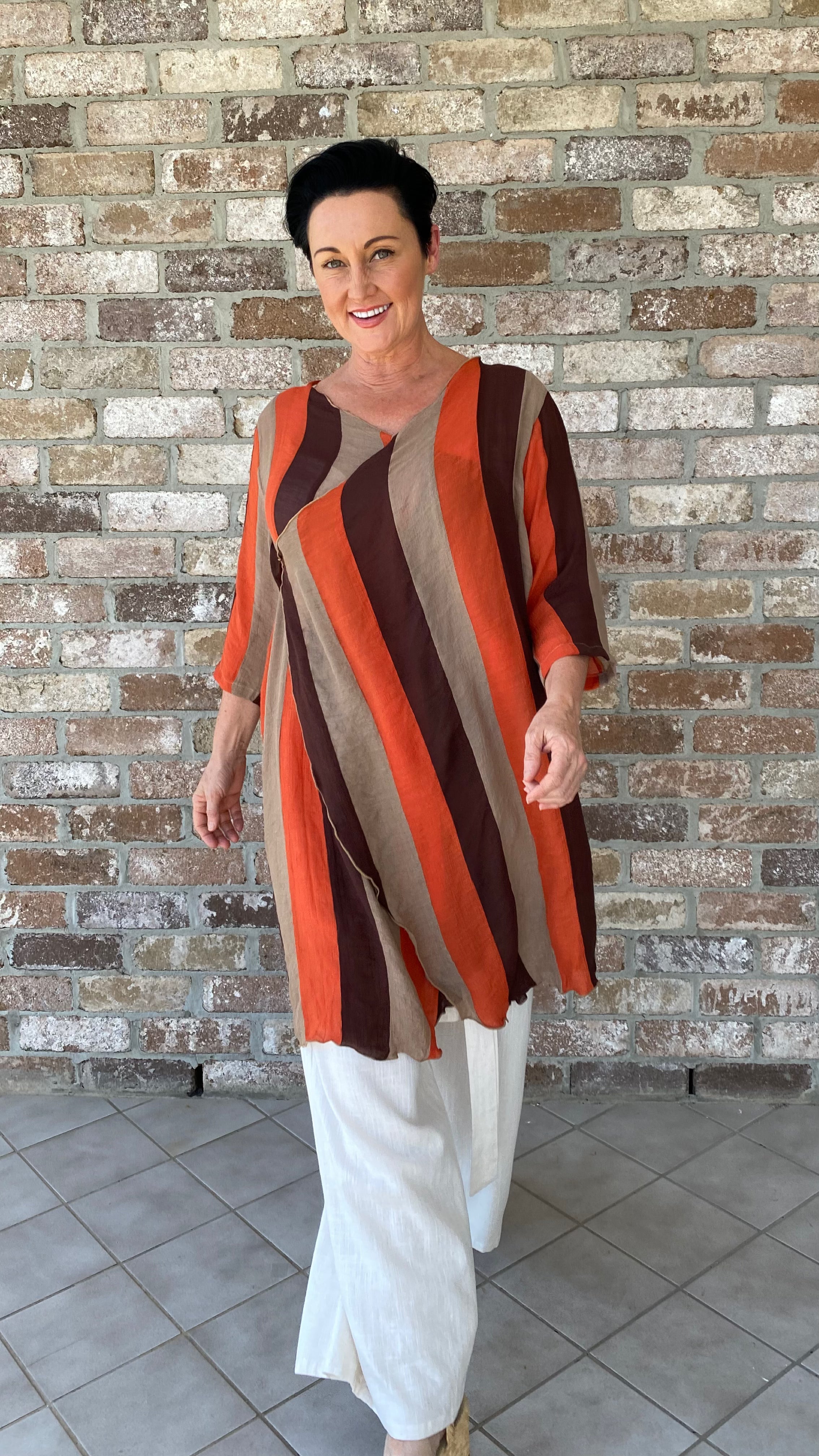SALE LONG Infinity Jacket/Top Jaffa Stripe
