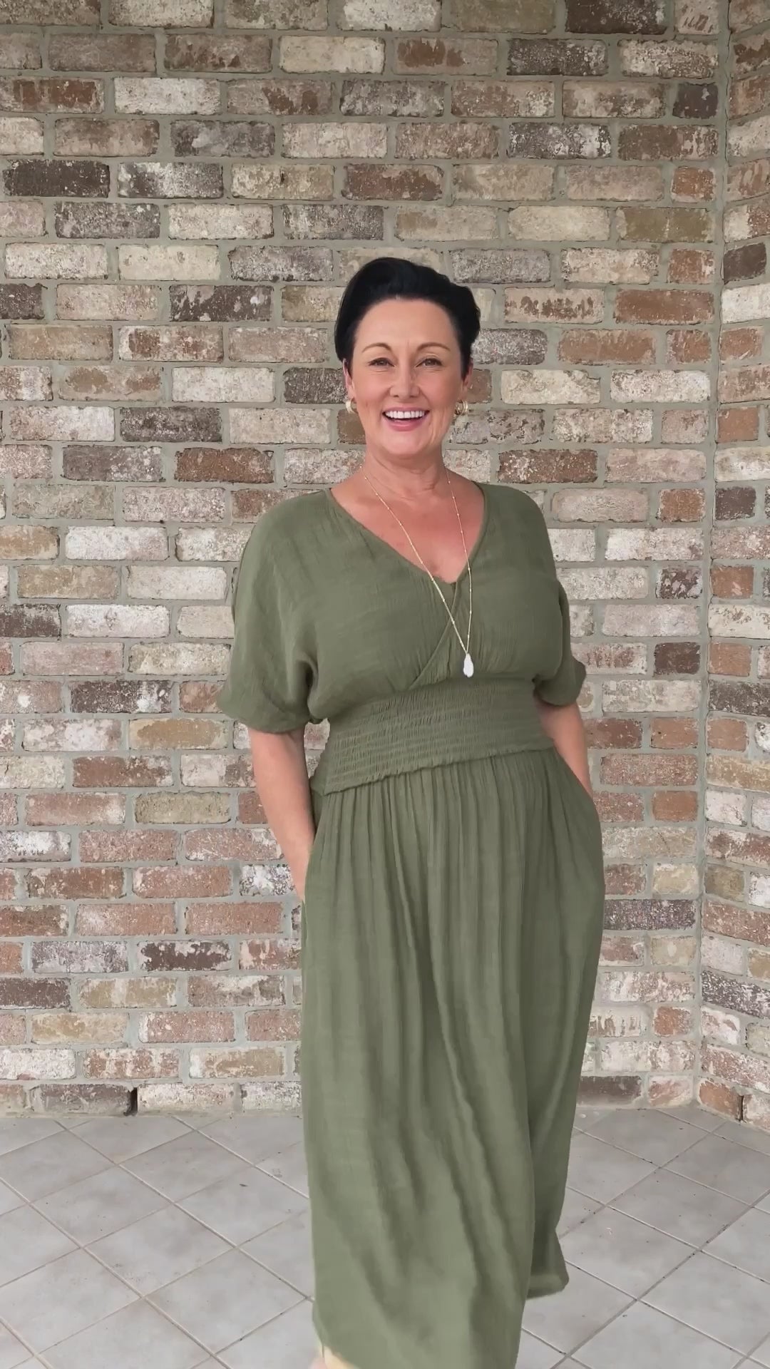 The Archive Poppy Dress in Black/Olive main image 0