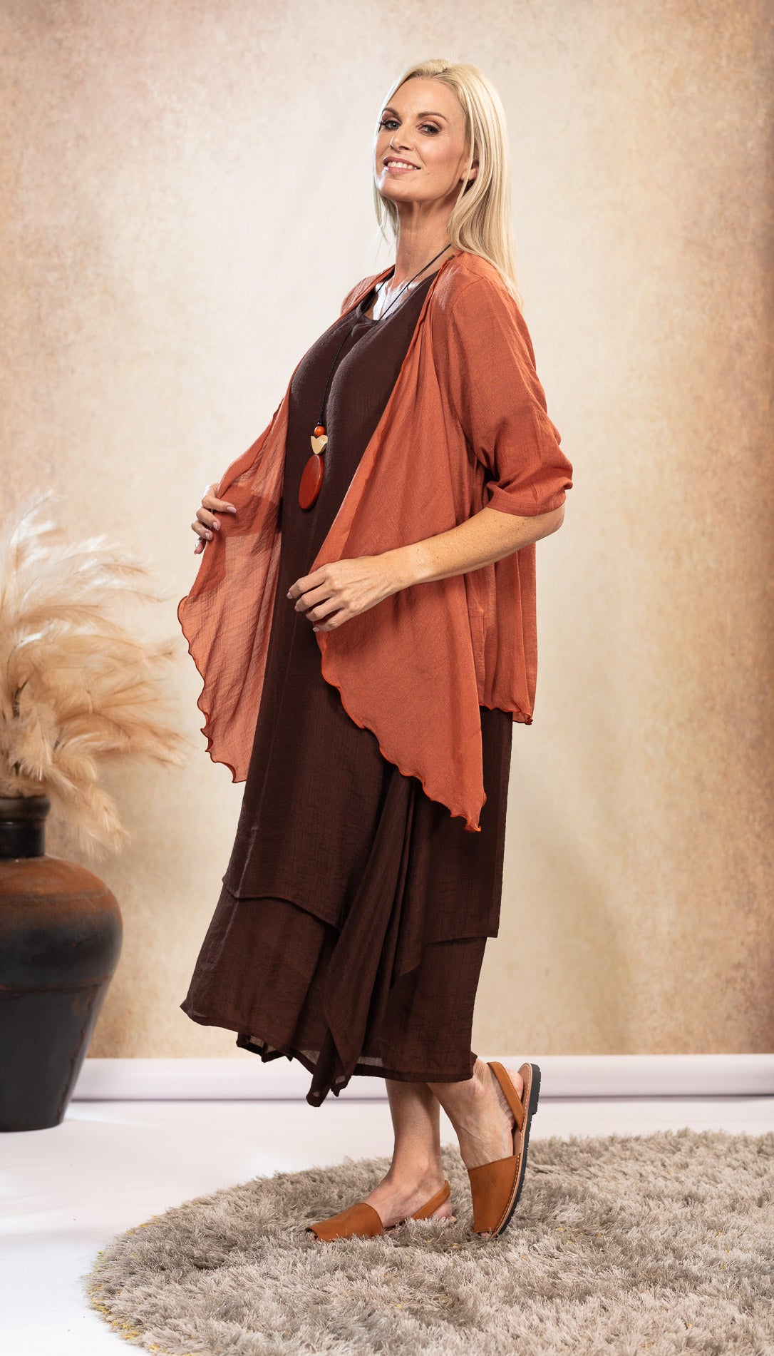 Brigitte Dress Chocolate NEW SIZE RANGE XS to 5XL freeshipping - White Amber the Label