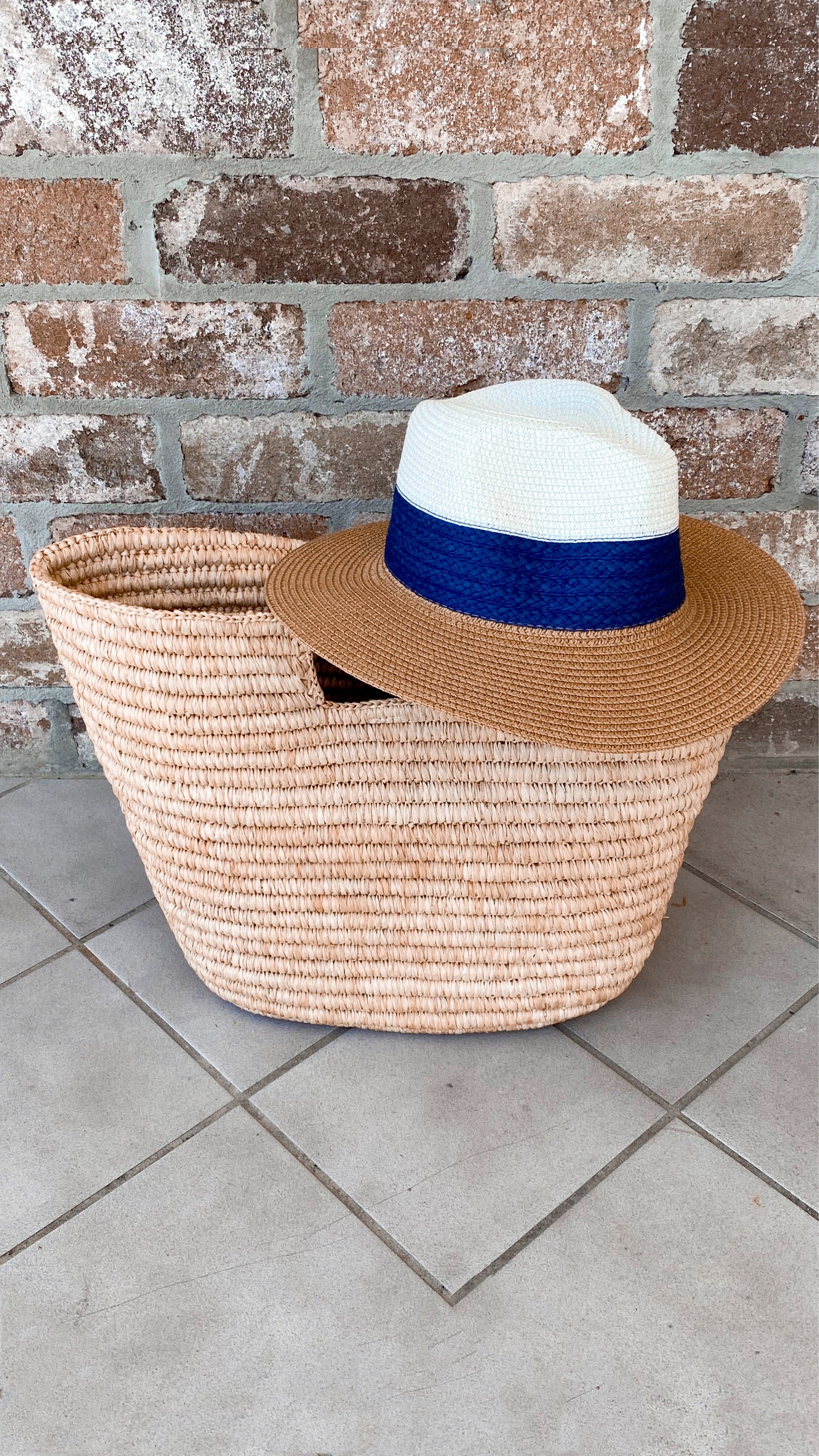 NEW Panama Hat NAVY Band freeshipping - White Amber the Label