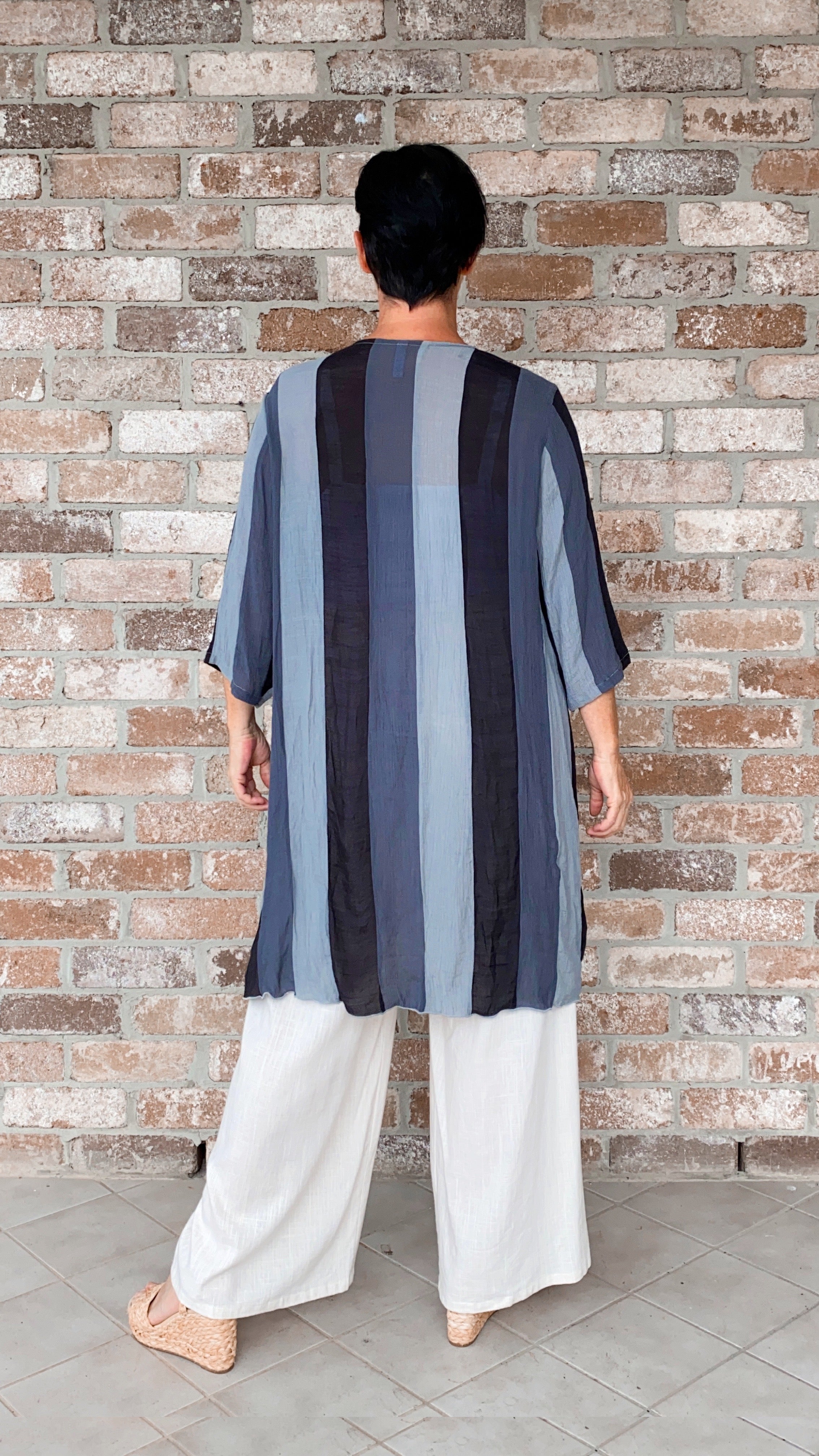 NEW TO SALE LONG Infinity Jacket/Top Liquorice Stripe