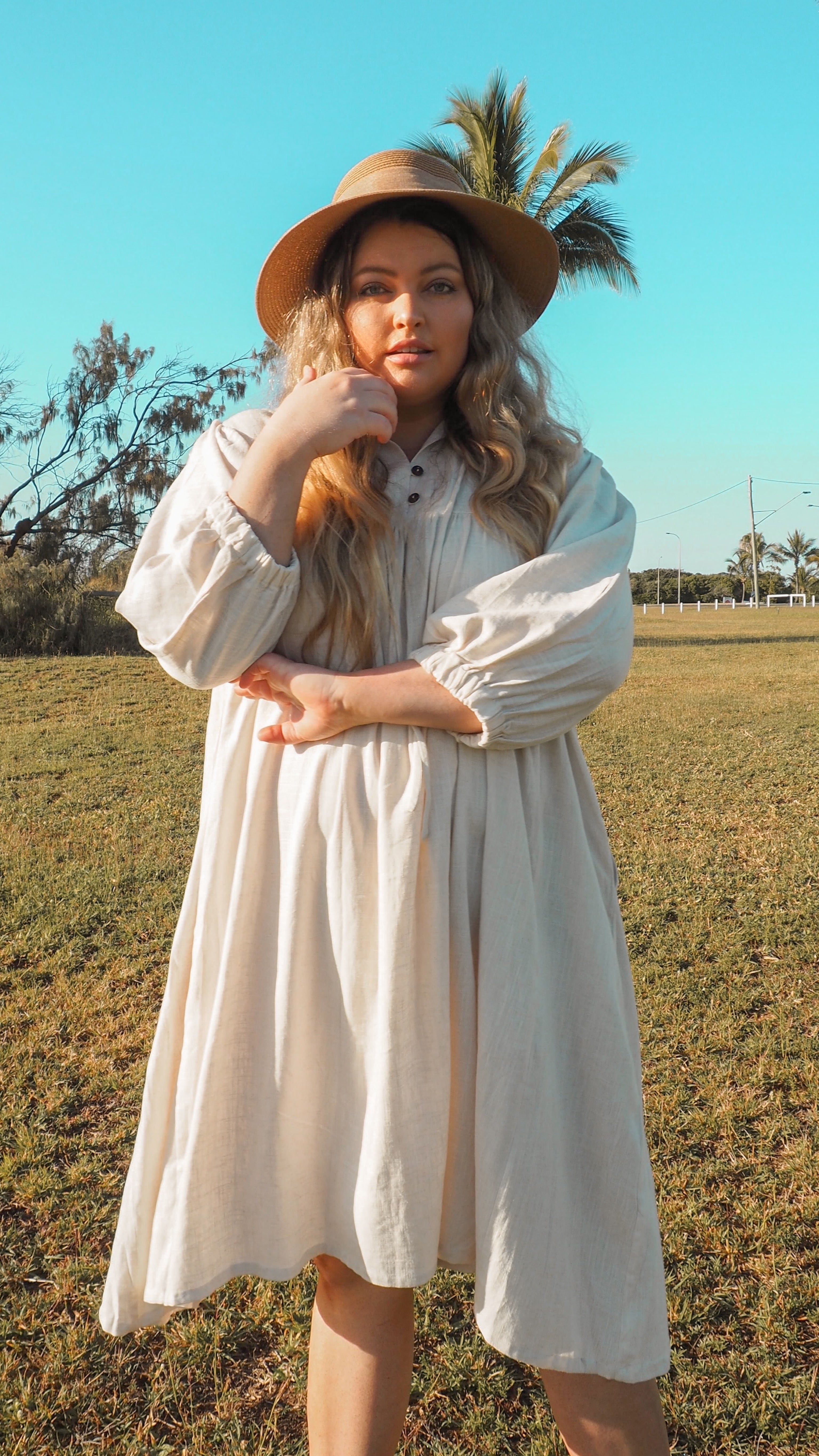 NEW Linen Faraway Dress in Sand freeshipping - White Amber the Label