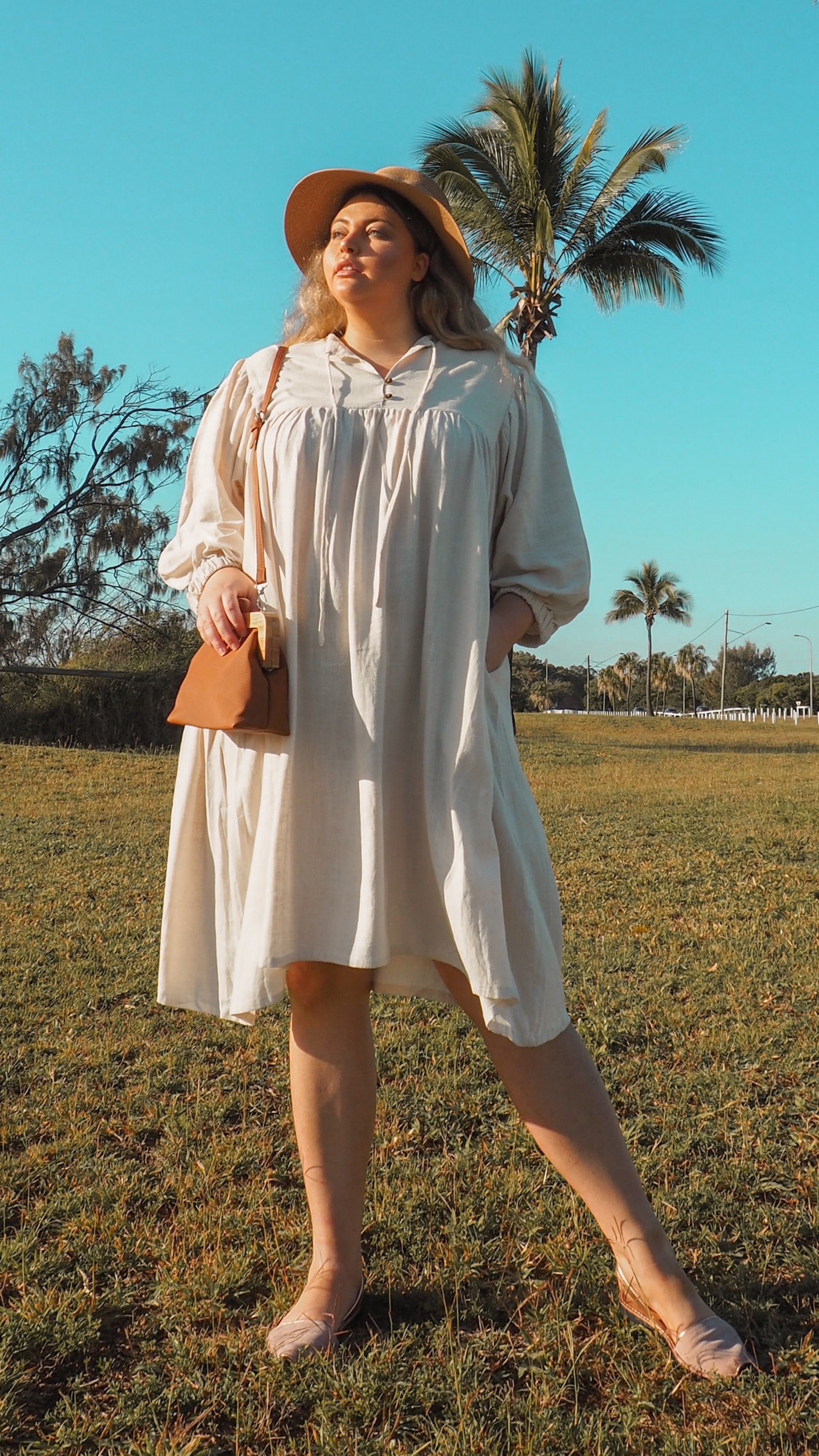 NEW Linen Faraway Dress in Sand freeshipping - White Amber the Label