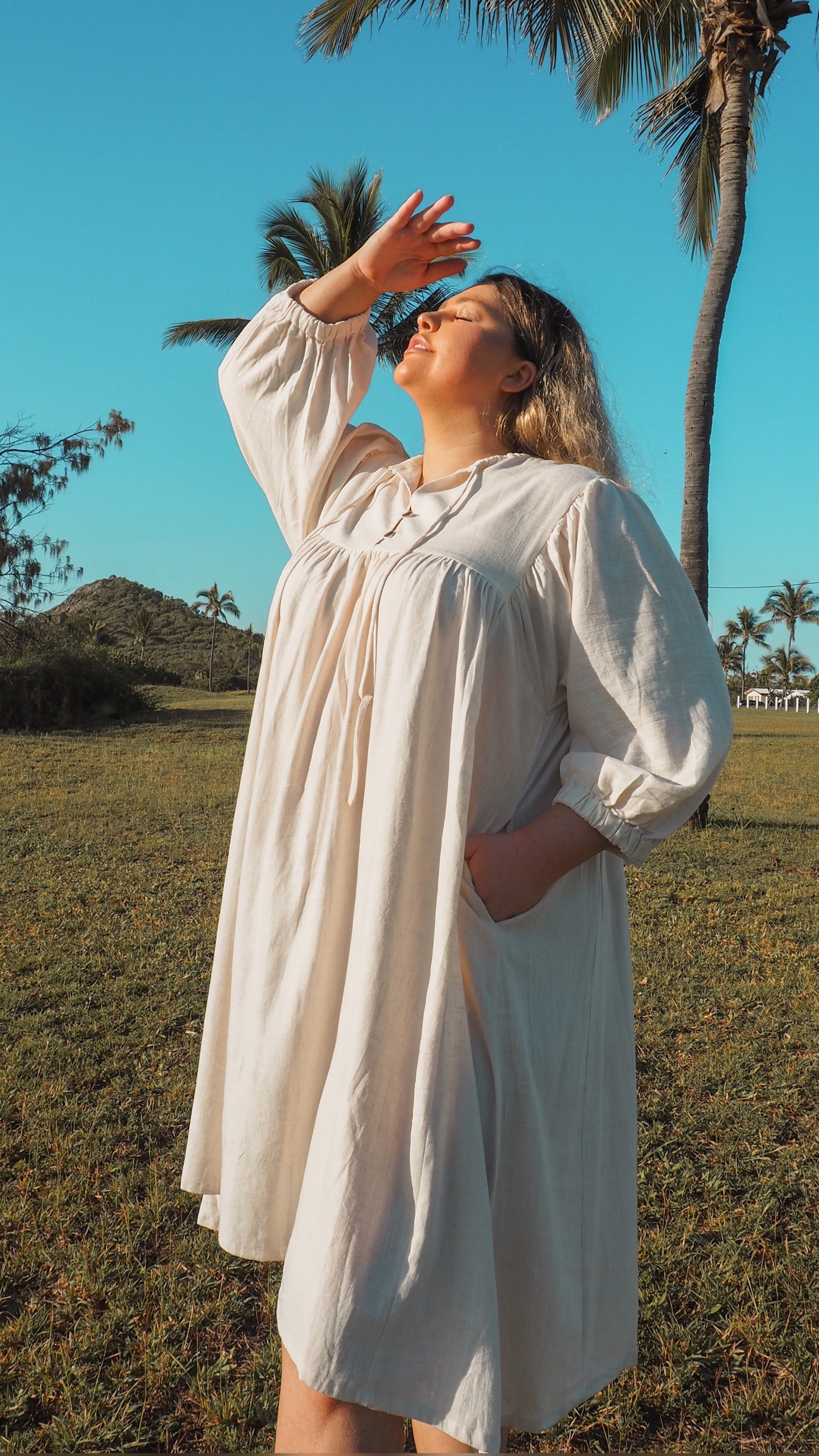 NEW Linen Faraway Dress in Sand freeshipping - White Amber the Label