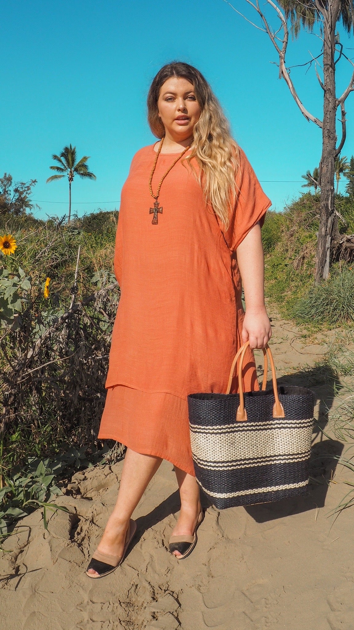 Back in Stock Brigitte Dress in Rust