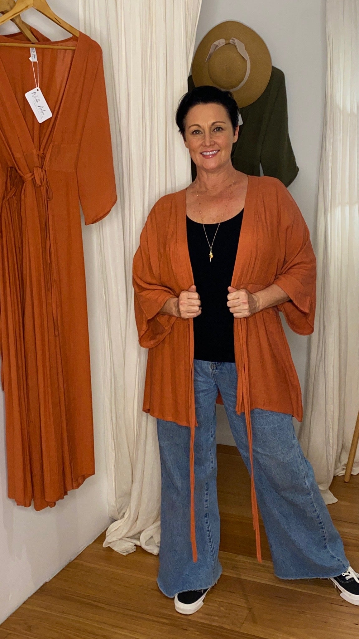 NEW Goddess Top/Cardi in Rust