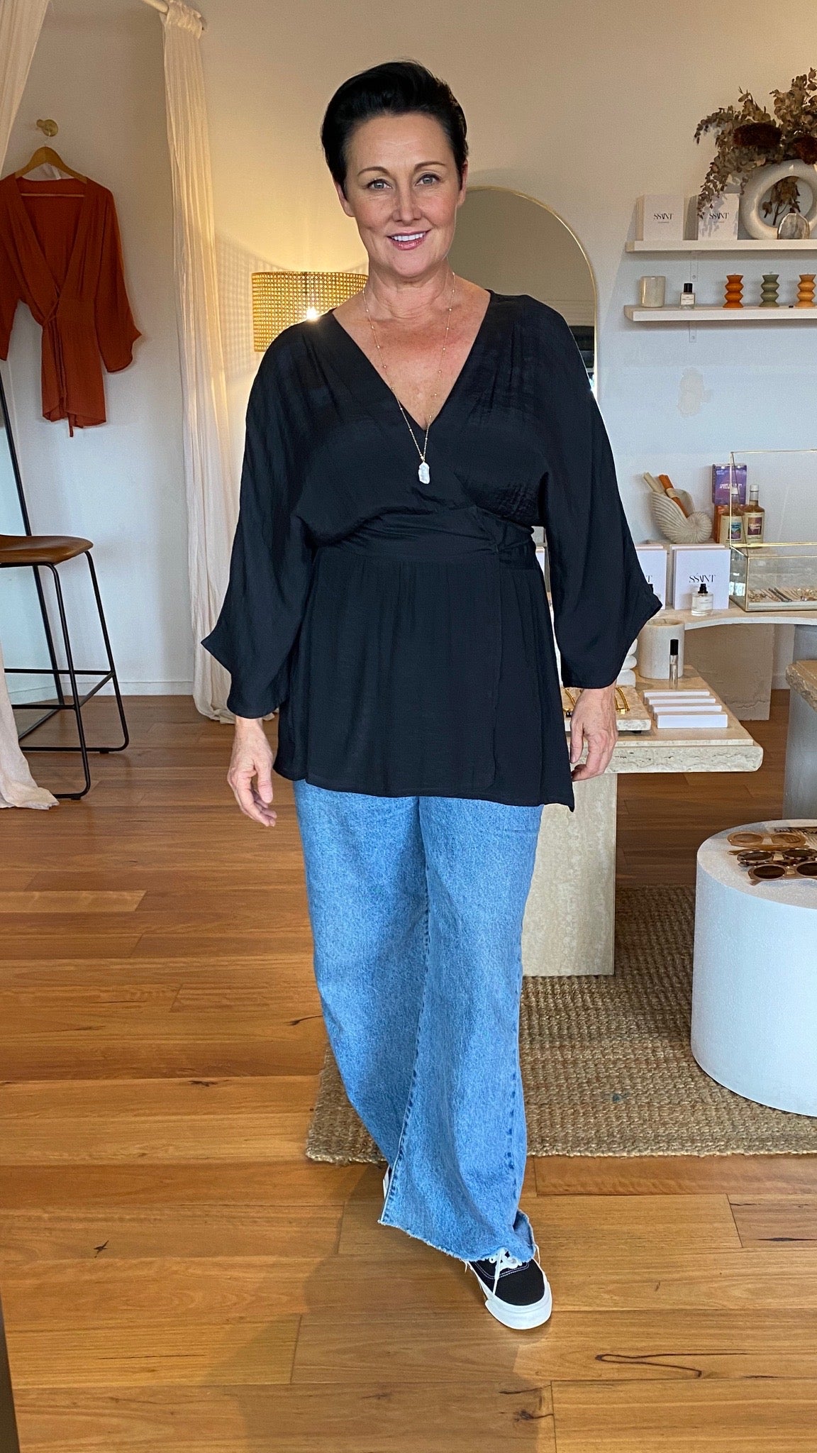 NEW Goddess Top/Cardi in Black