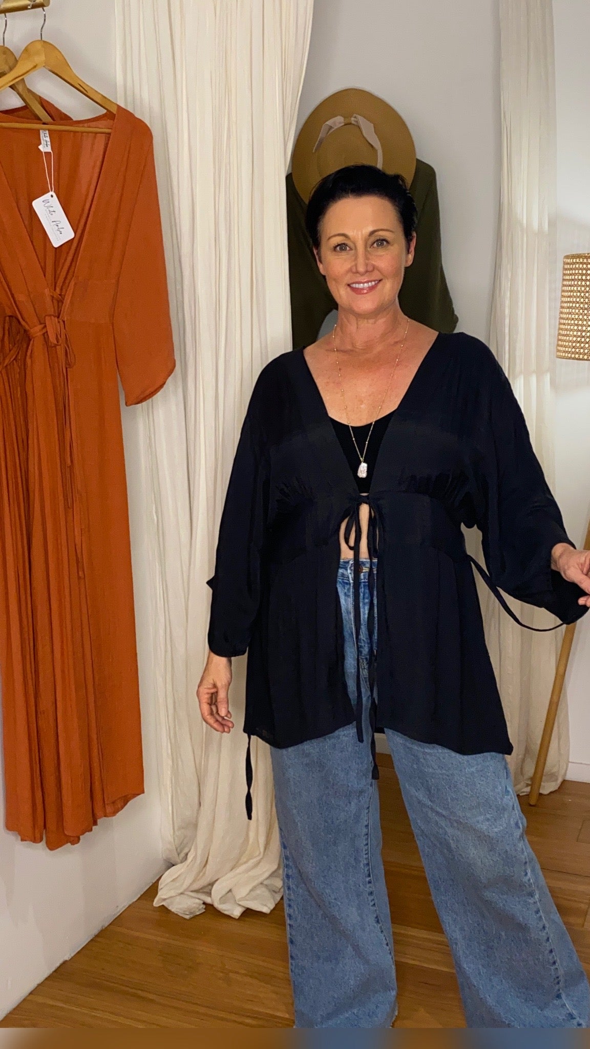 NEW Goddess Top/Cardi in Black
