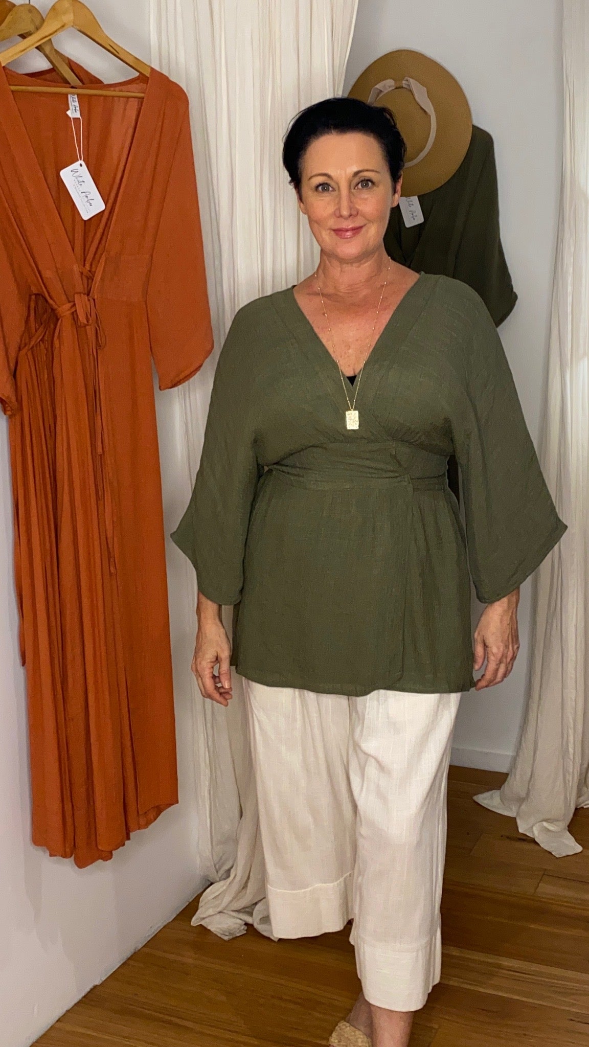 NEW Goddess Top/Cardi in Olive